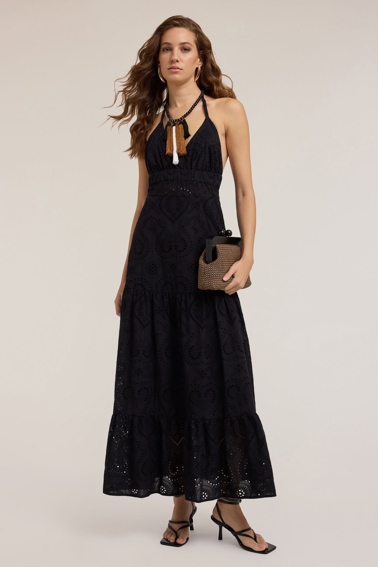 SANGALLO LACE MAXI DRESS BLACK 1