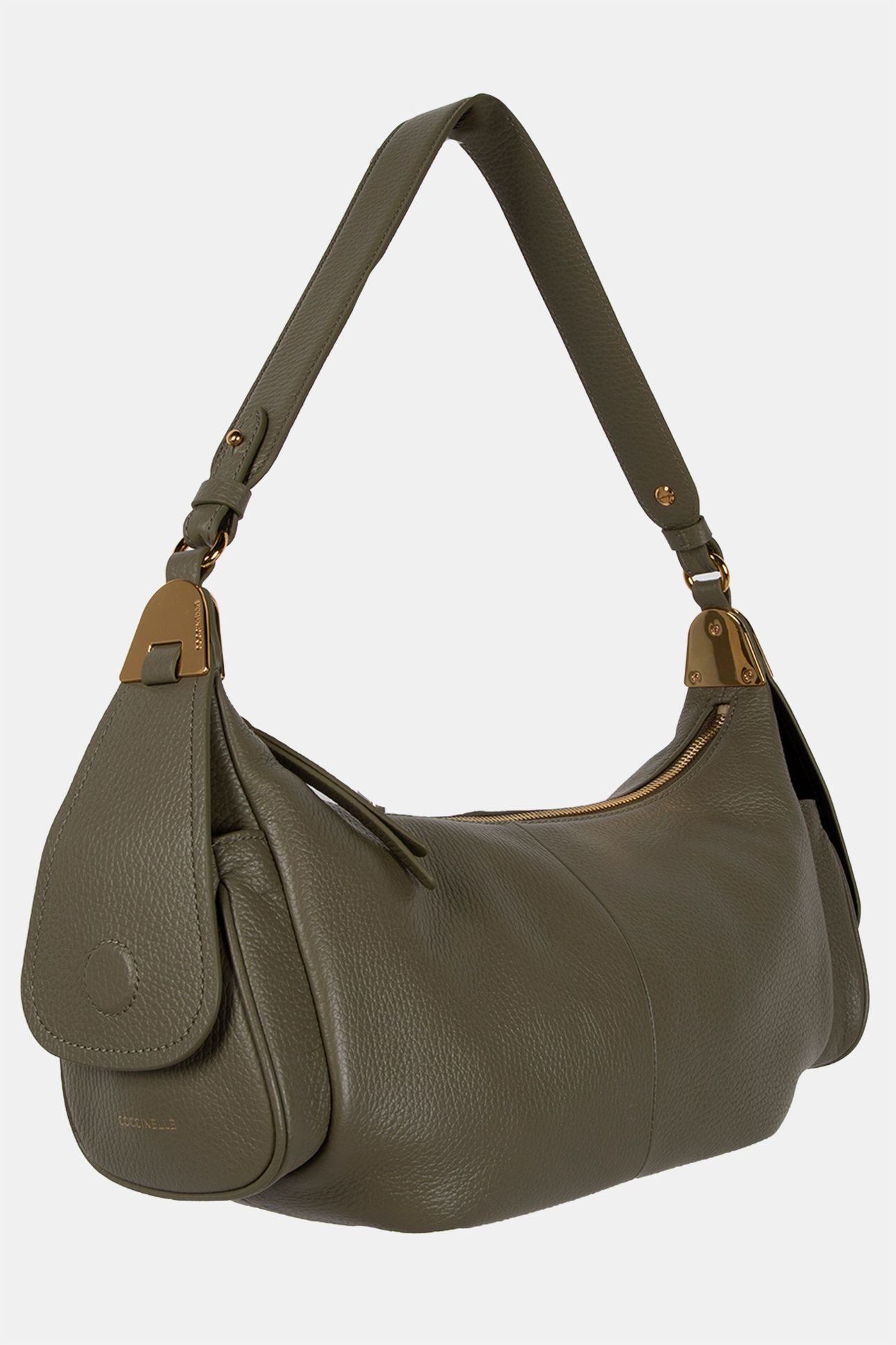 LEATHER SHOULDER BACK WITH POCKETS IN GREEN 3