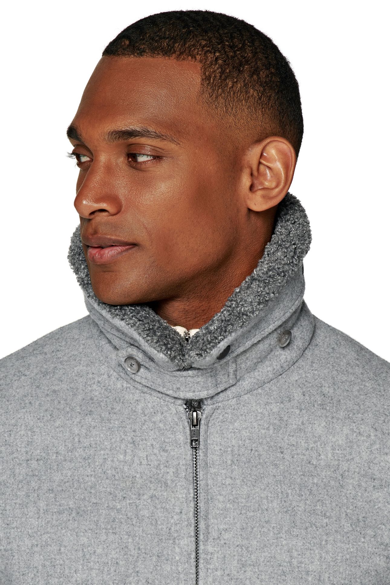SHEARLING BOMBER-LT GREY 8