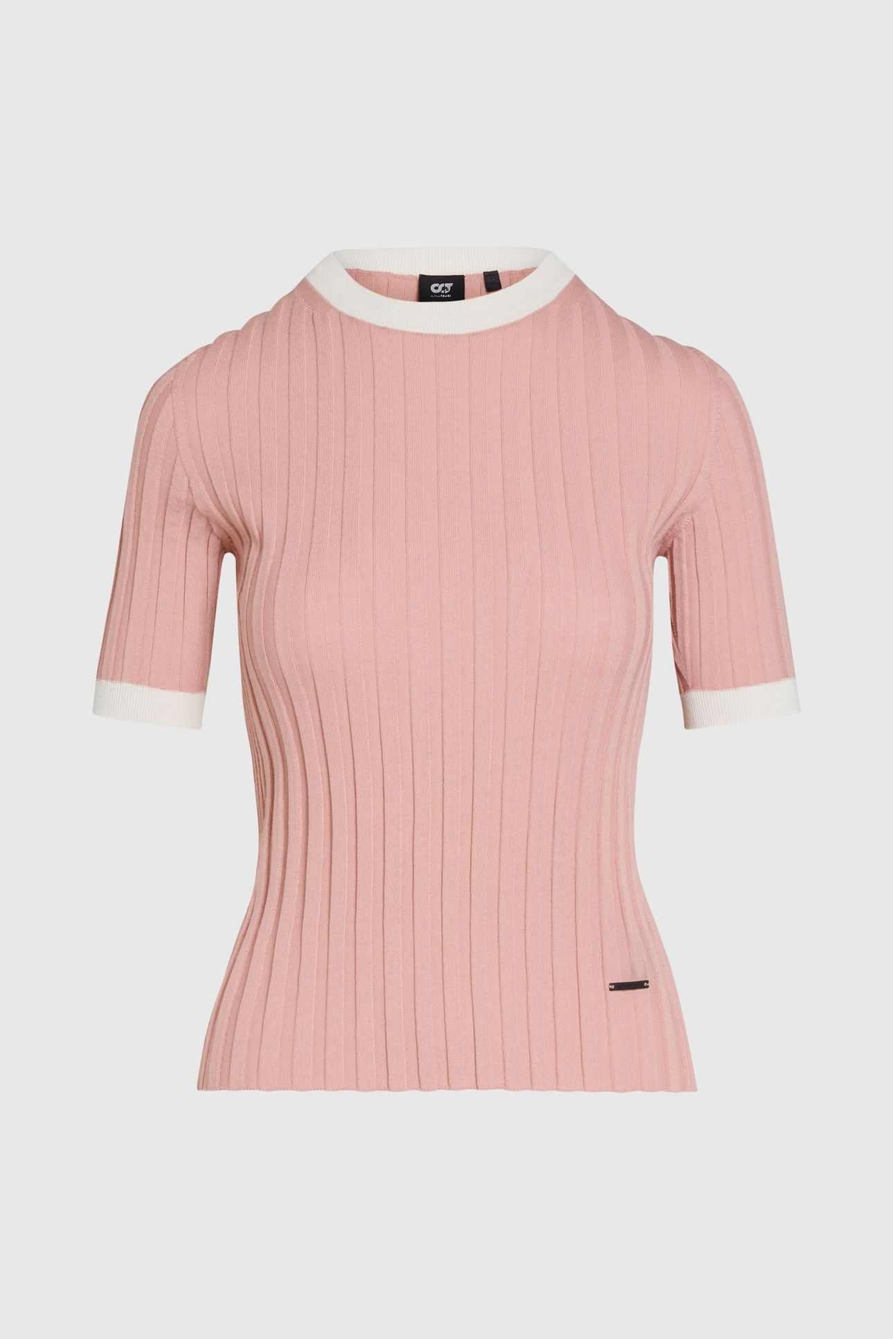 FONELE V1.Y9.01 FLAT-KNIT-SHIRT PINK MIST/CHALK 3