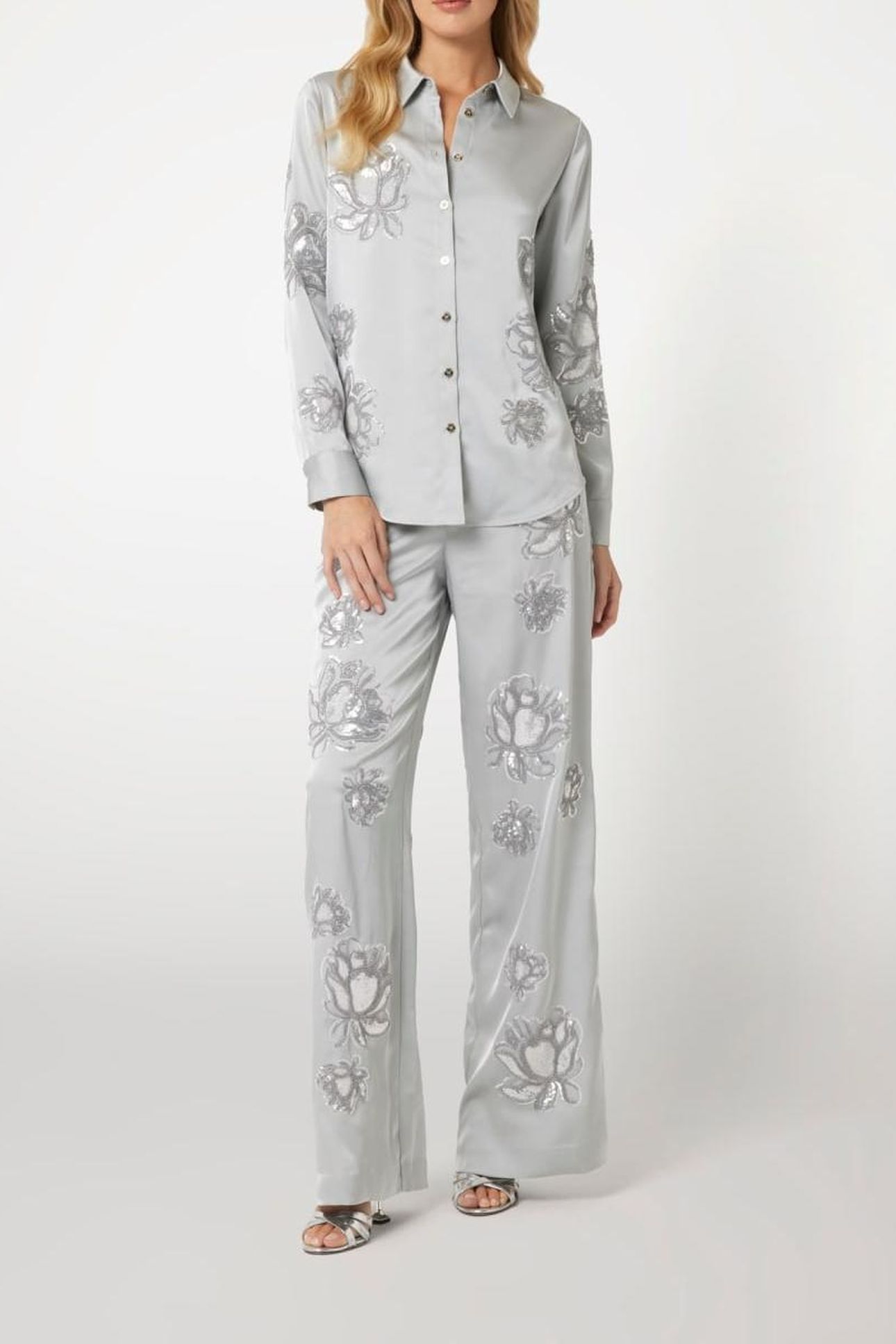 MARCIANO BY GUESS GWEN EMBRO PANT COMPLEX GREY 1