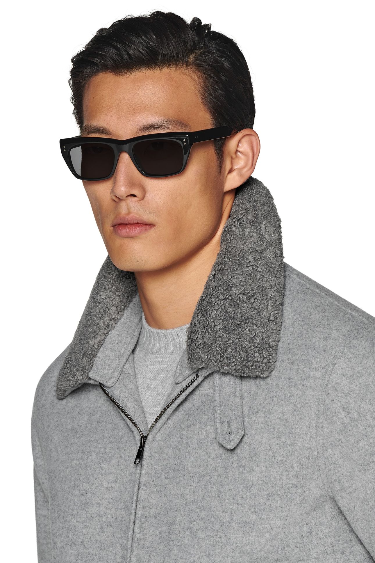 SHEARLING BOMBER-LT GREY 5