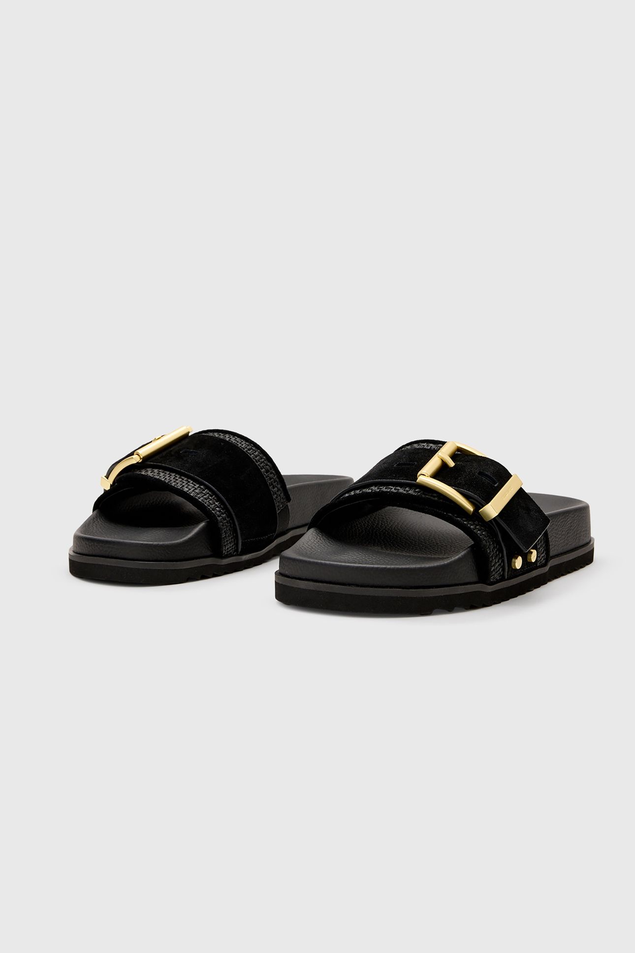 ELLIE RAFFIA SLIDER BLACK 2