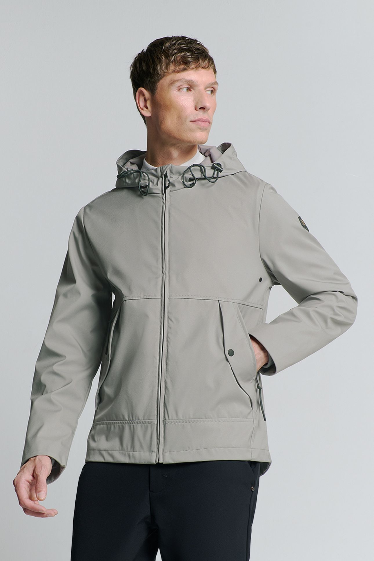 JACKET MID LONG HOODED MID GREY 1