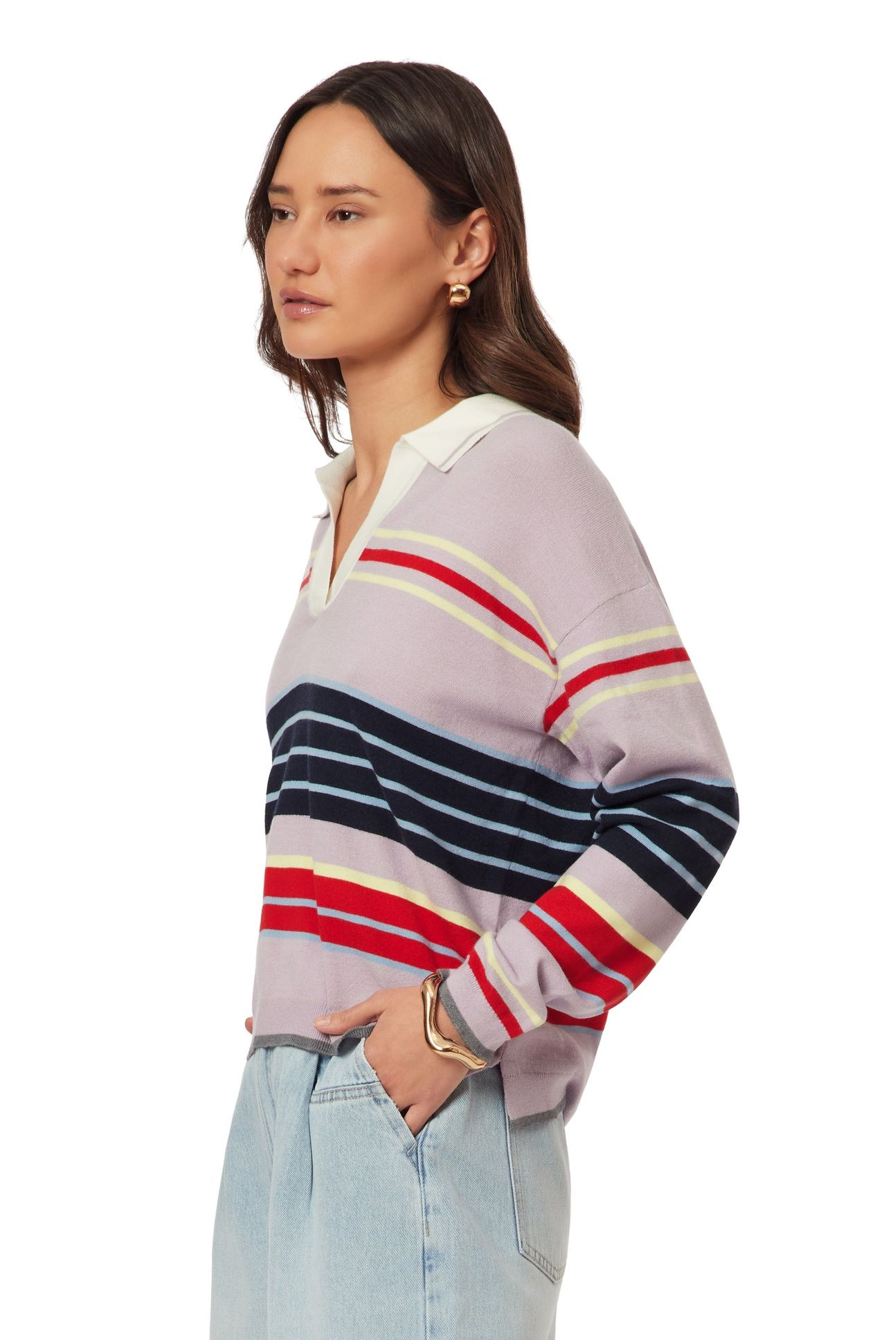 RUGBY PULLOVER IRIS ENGINEERED STRIPE 6