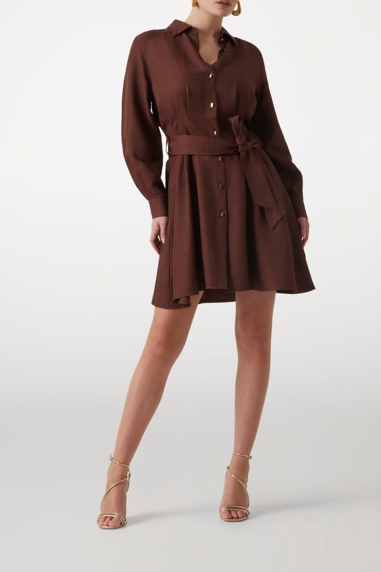 MARCIANO BY GUESS GRETA LS CHEMISIER DRESS CIOCCOLATA 2