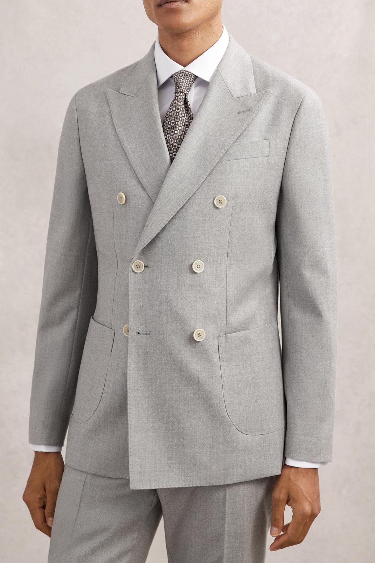DB PEAK FLANNEL BLAZER SOFT GREY 1