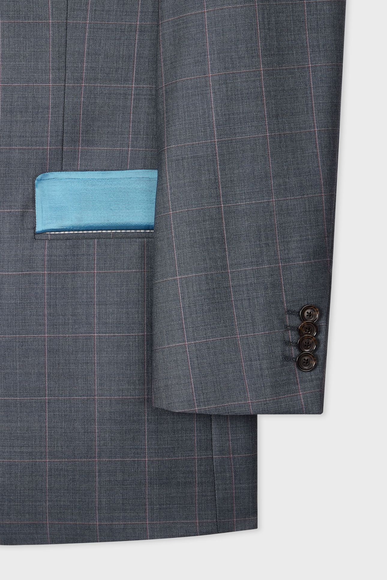 TAILORED FIT 2 BUTTON SUIT GREYISH BLUE 6
