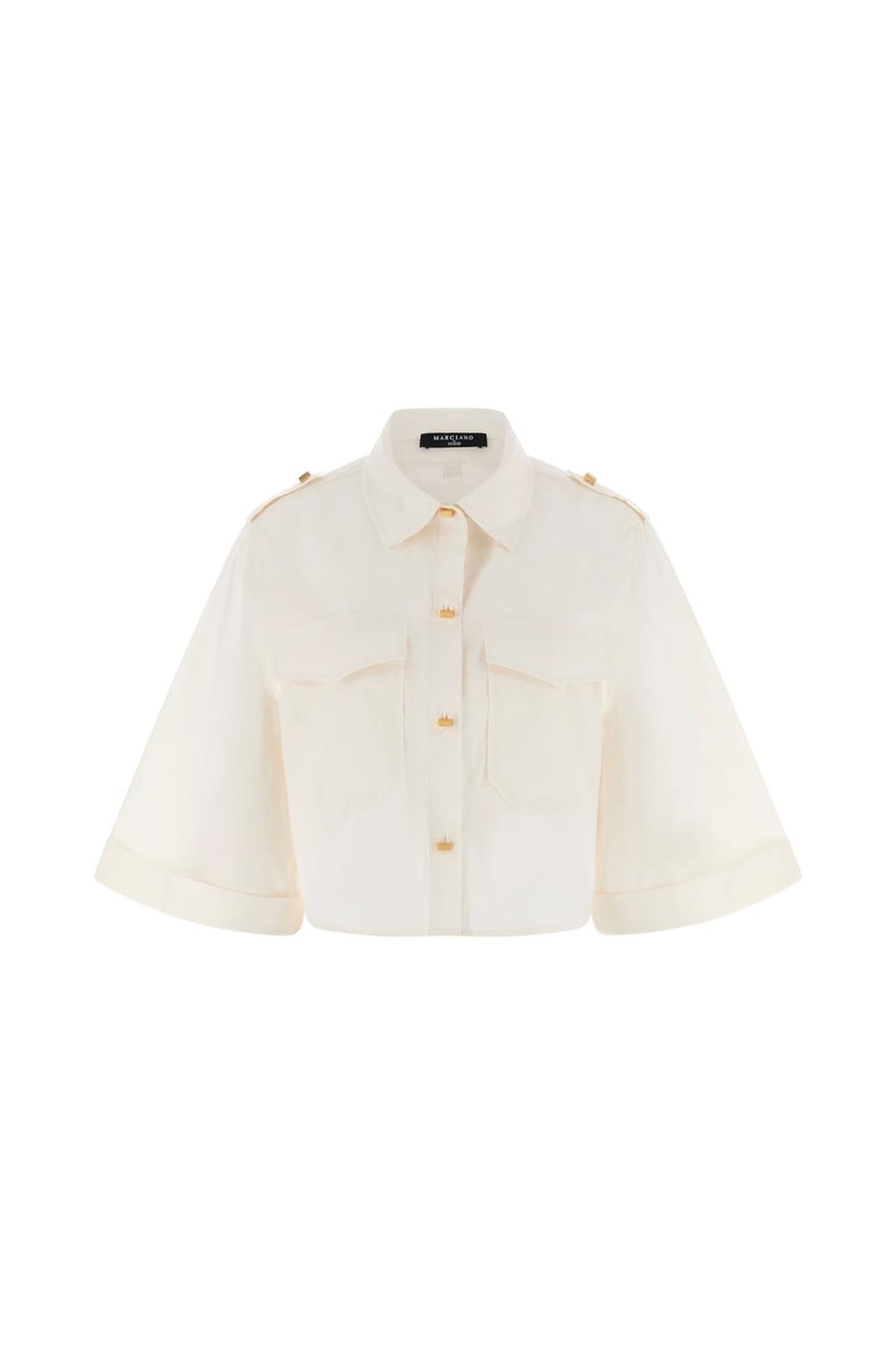 MARCIANO BY GUESS PAT CROPPED SHIRT SANDY SHORE 6