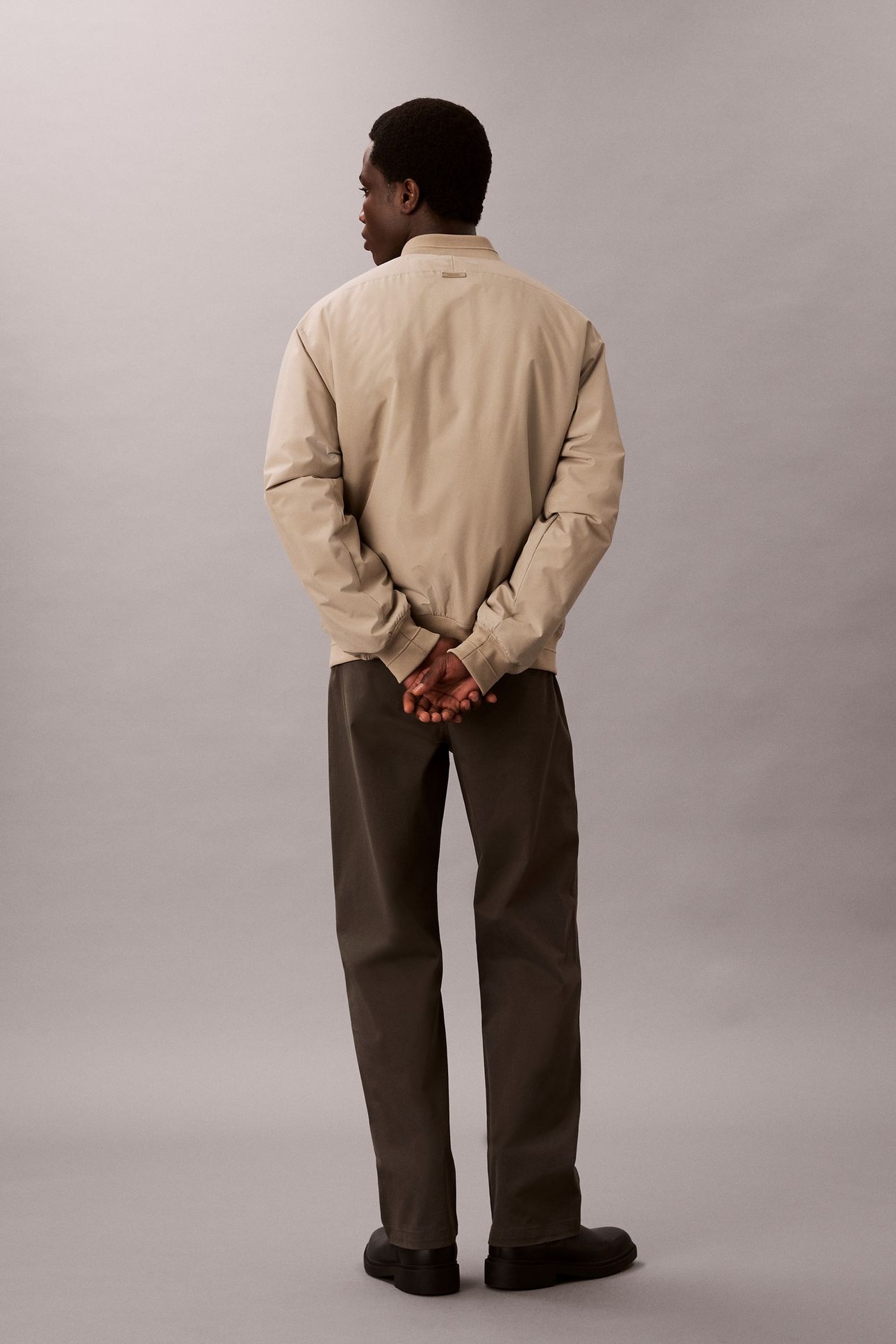 LS SPORTSWEAR TECH FABRIC BOMBER JACKET VINTAGE KHAKI 4