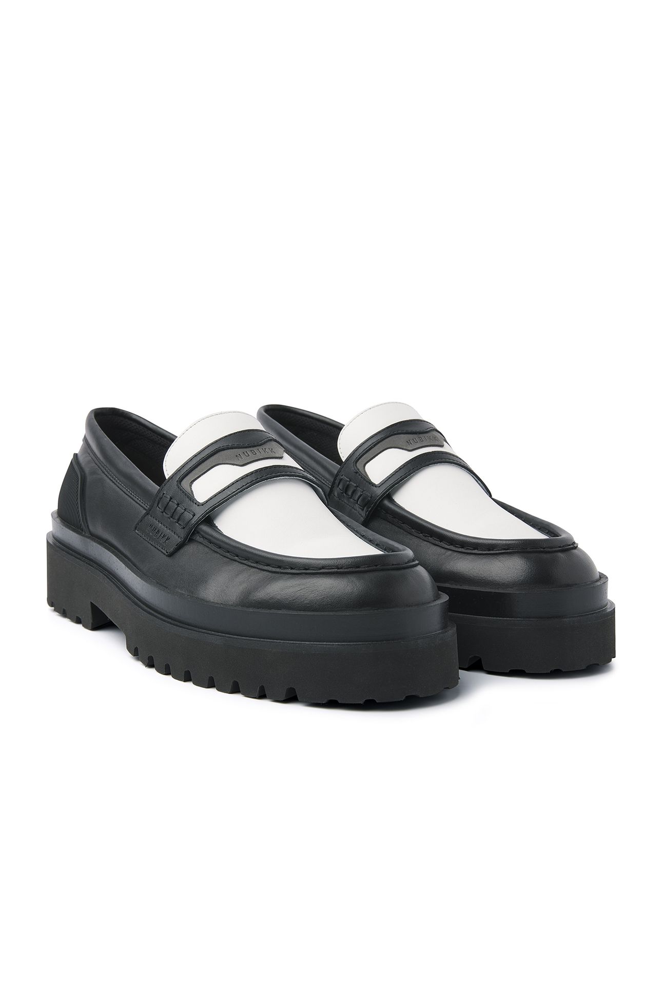 ETHAN GATSBY BLACK LEATHER-WHITE 2