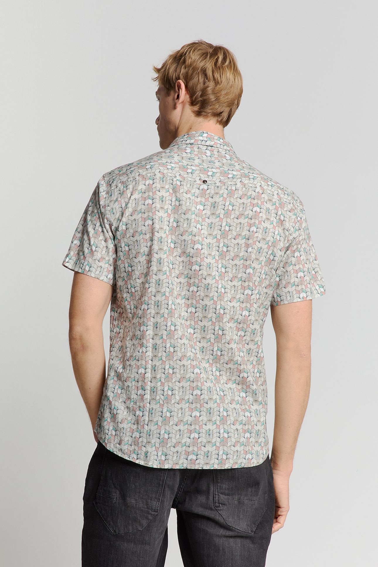 SHIRT SHORT SLEEVE ALLOVER PRINTED SAND 2
