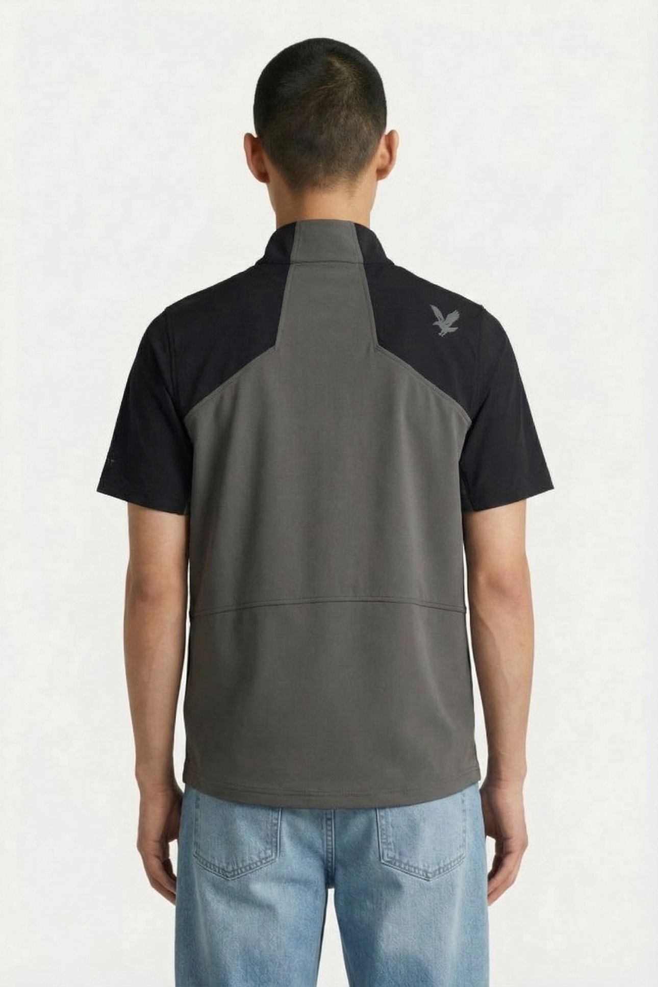 GOLF WINDJAMMER SHIRT JET BLACK/GRANITE 2