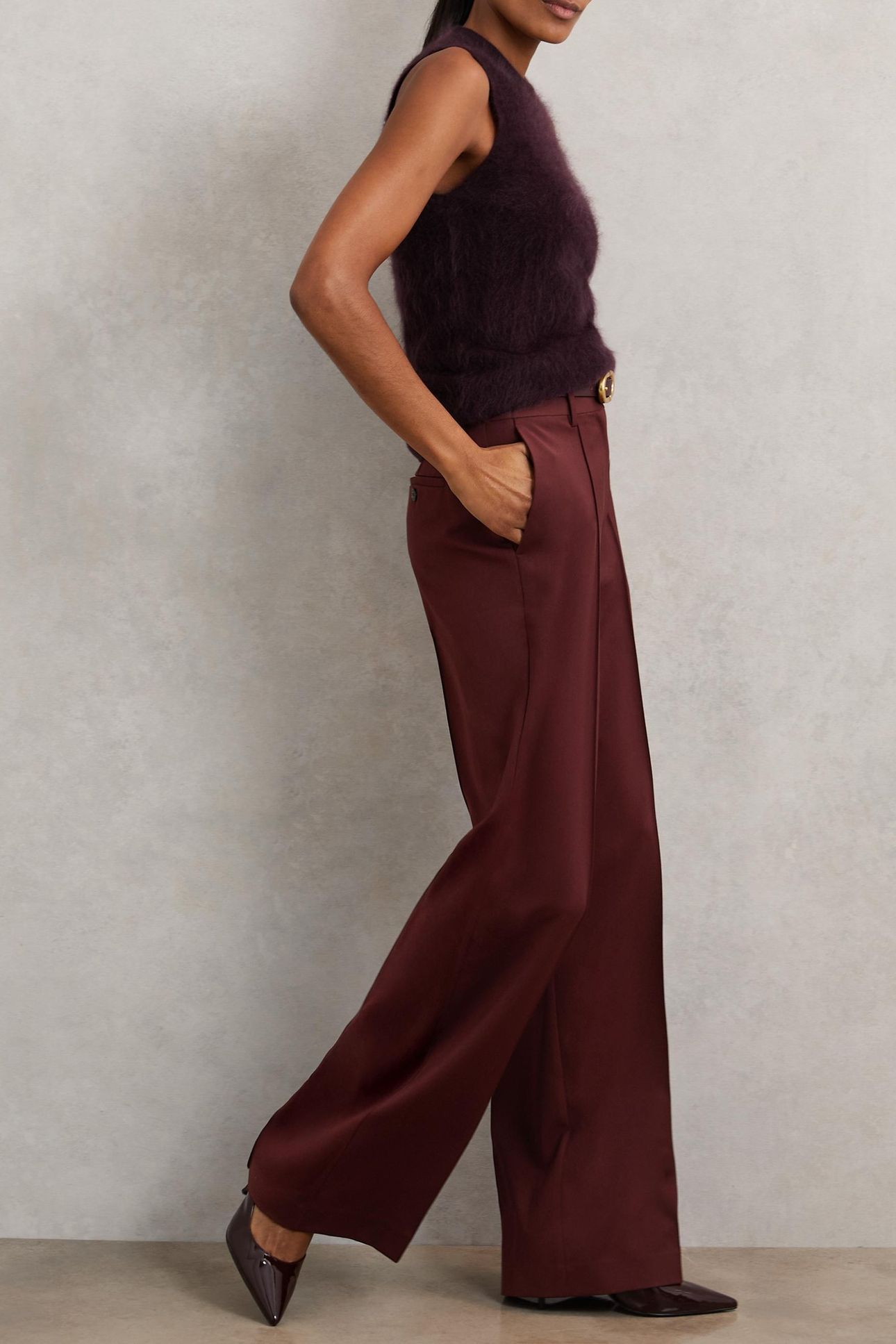 WIDE LEG TROUSER BURGUNDY 3