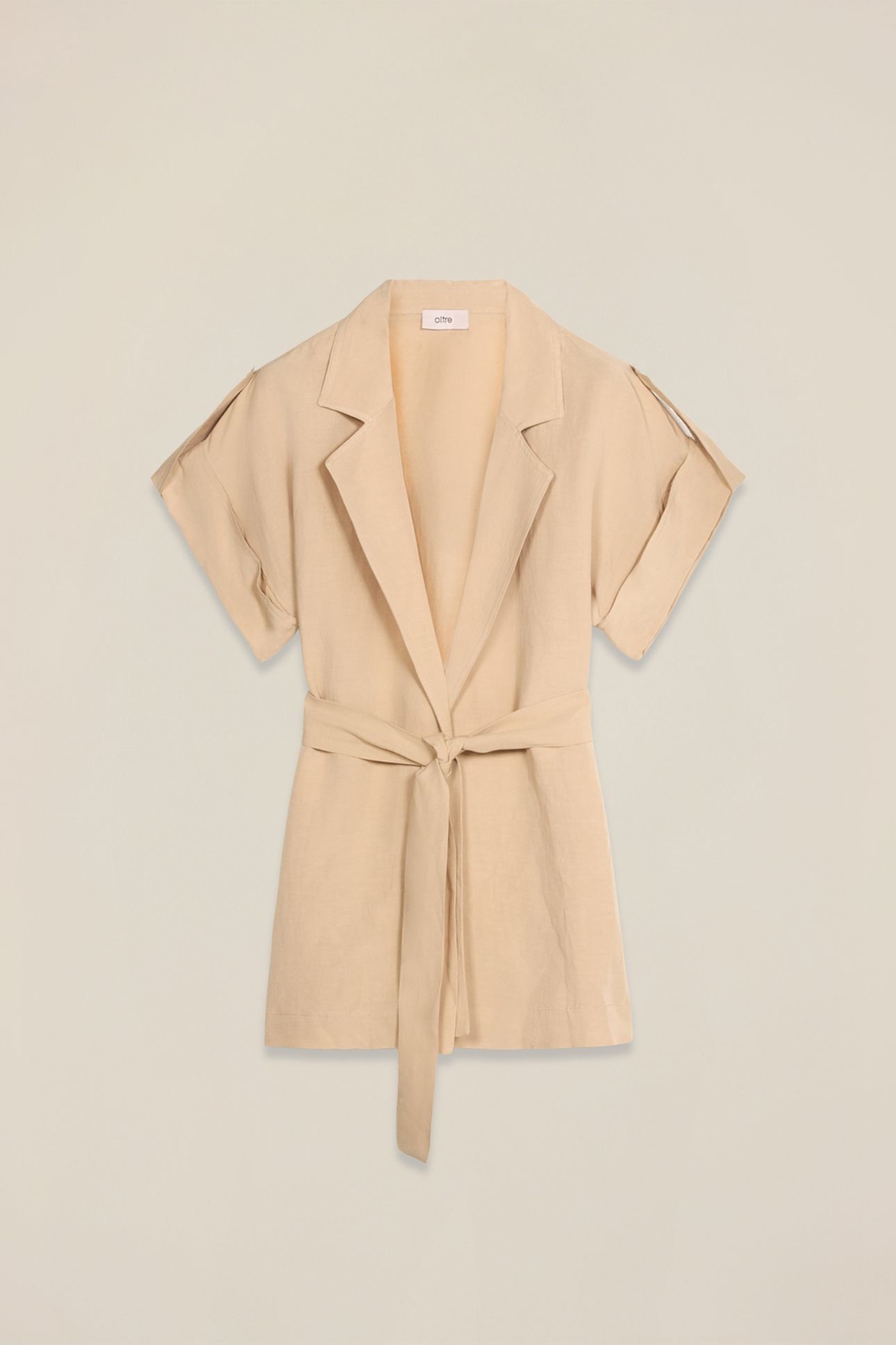 UNSTRUCTURED LINEN BLEND JACKET BEIGE 4