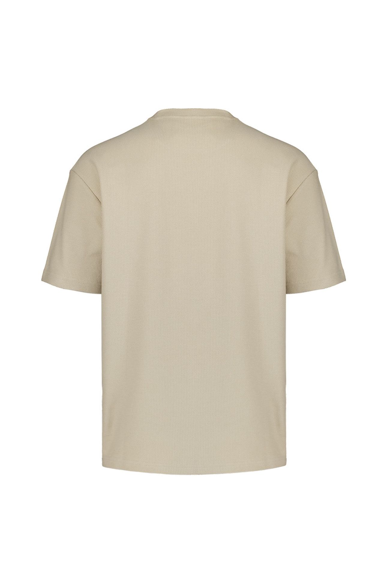 T-SHIRT CREWNECK SOLID RELIEF JACQUARD SAND 6