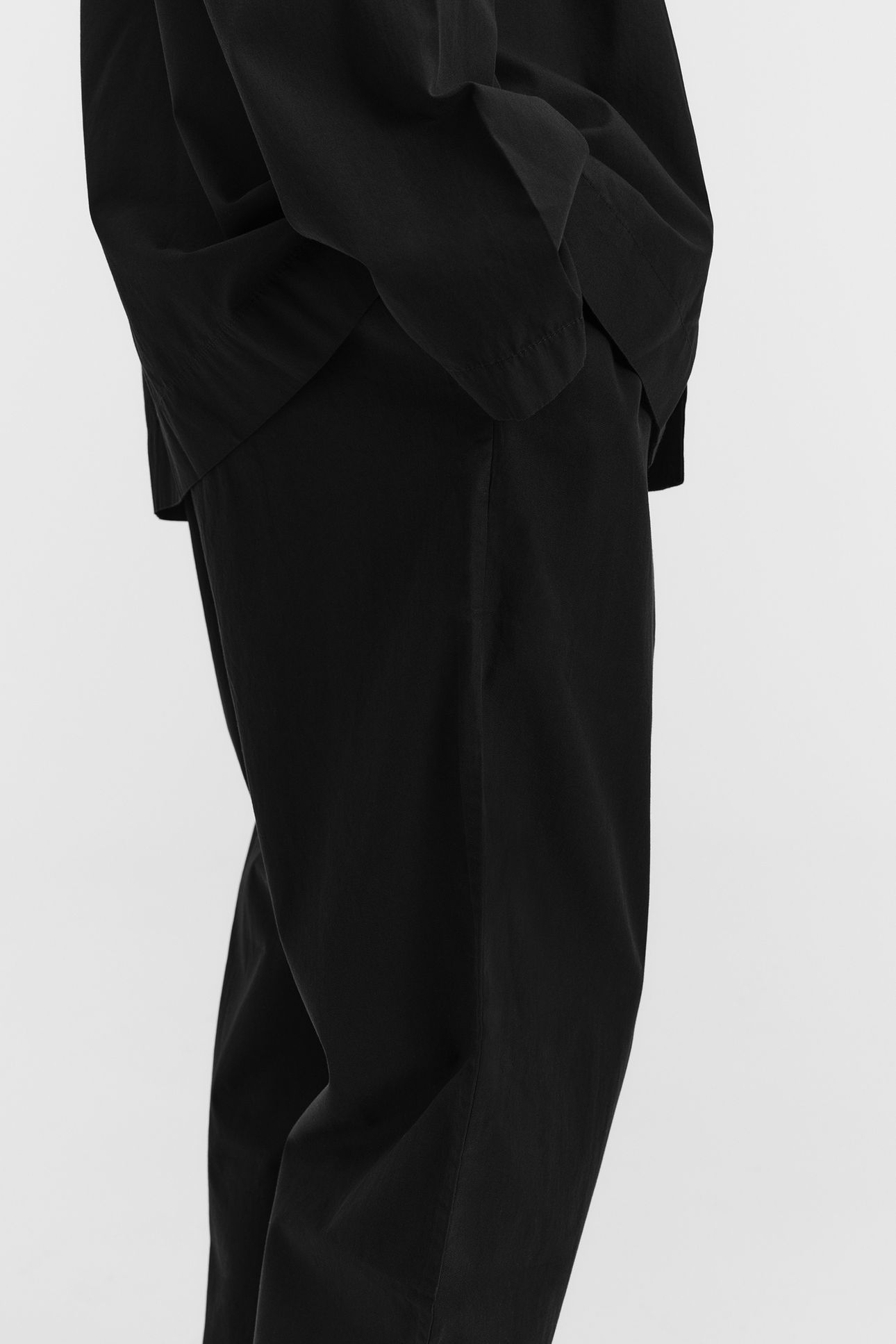 UNISEX POPLIN, PYJAMAS PANTS ALL BLACK 4