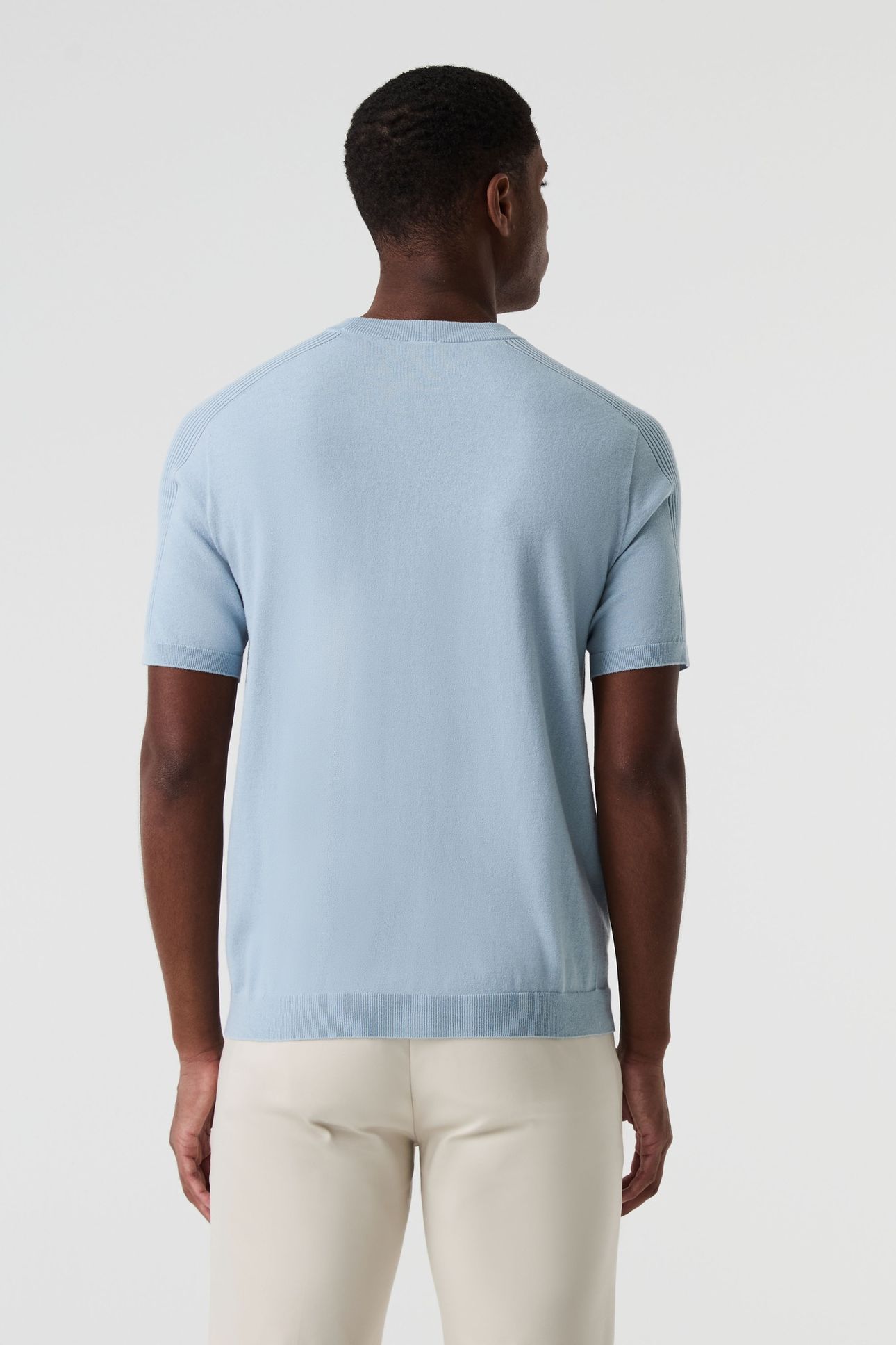 FOTOR V2.Y9.01 FLAT-KNIT-SHIRT FOG BLUE 2