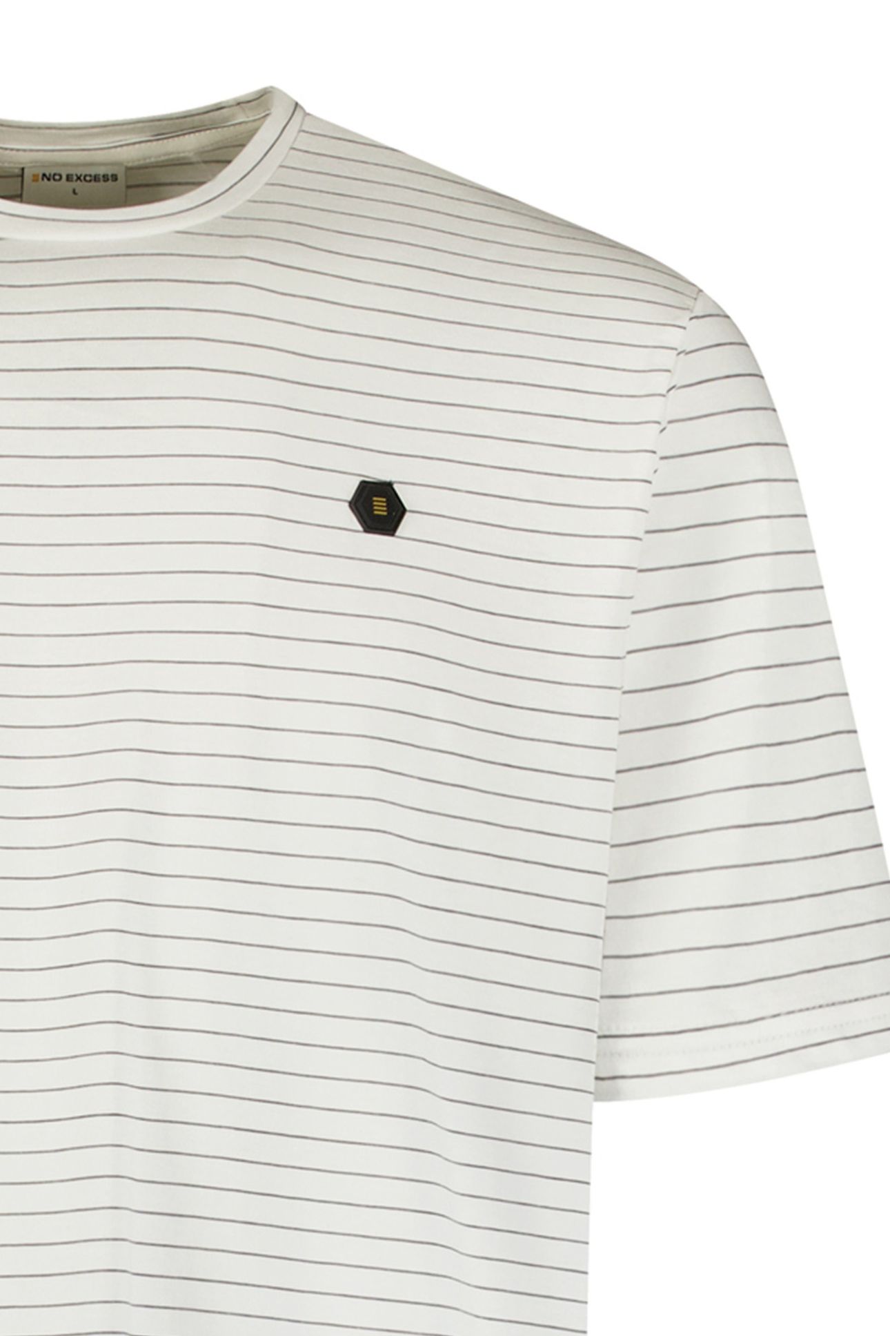 T-SHIRT CREWNECK PIN STRIPE GARMENT DYED WHITE 3