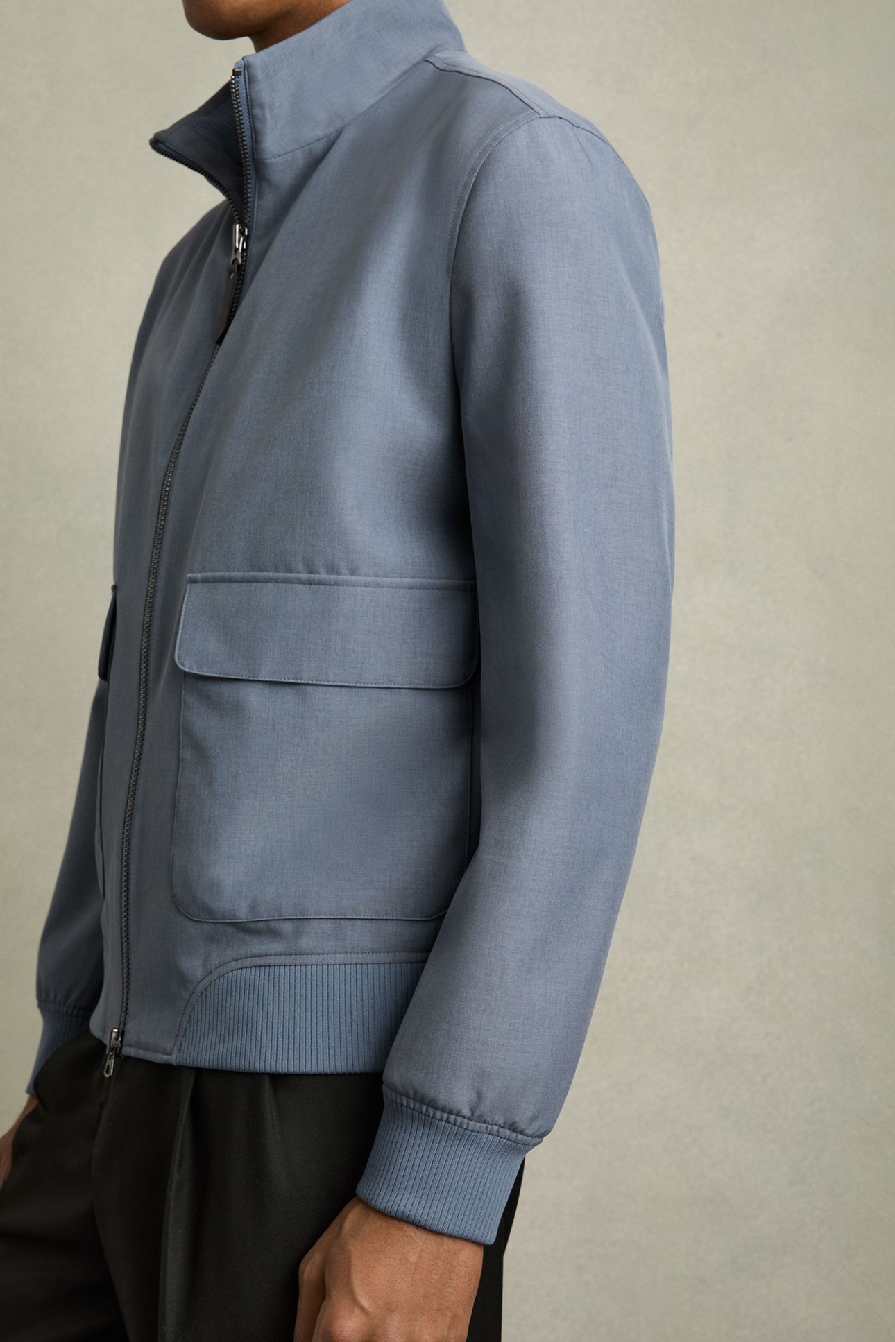 LS ZIP THROUGH FUNNEL NECK JACKET AIRFORCE BLUE 5