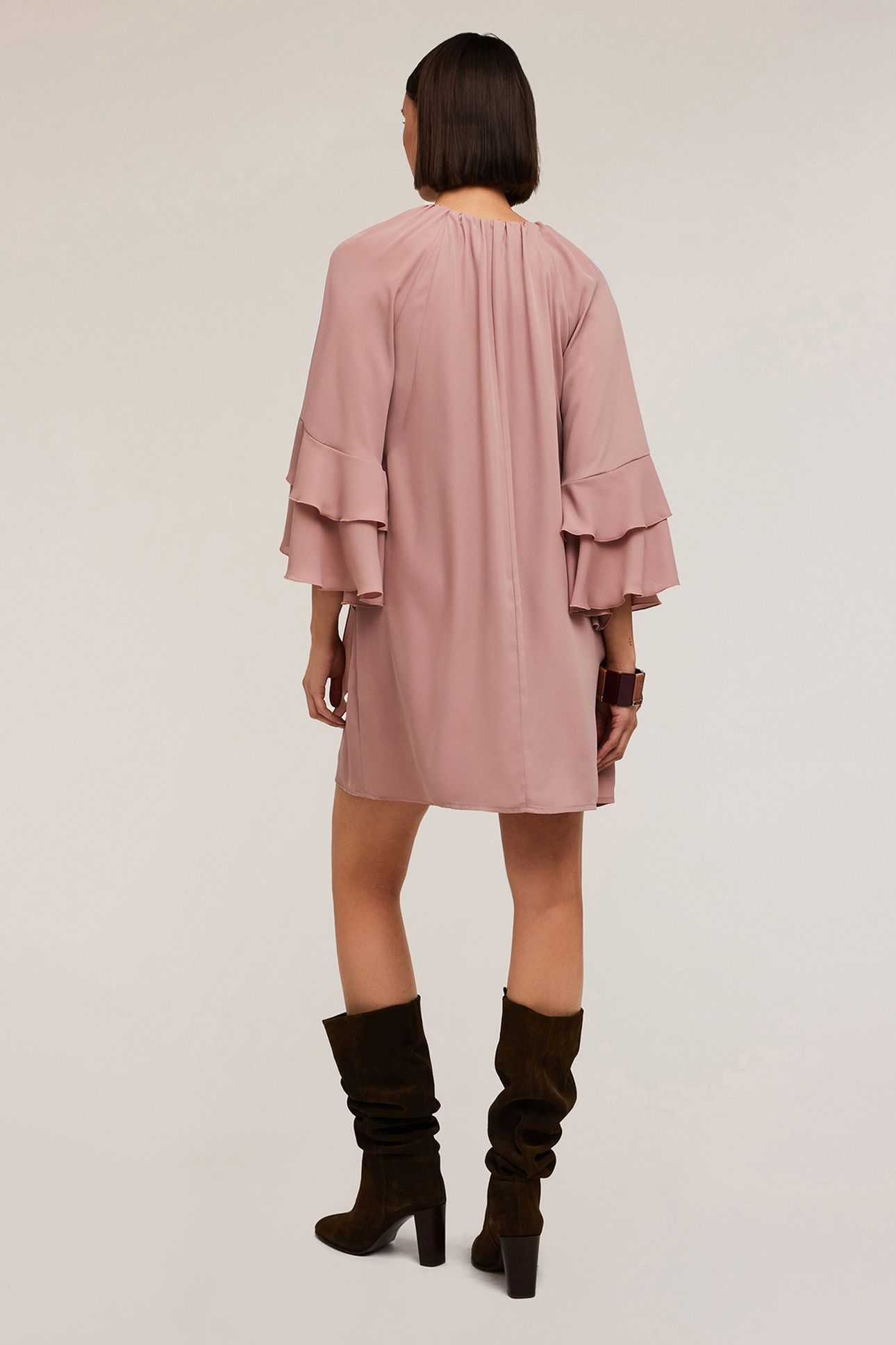 SHORT DRESS WITH RUFFLES PINK 2