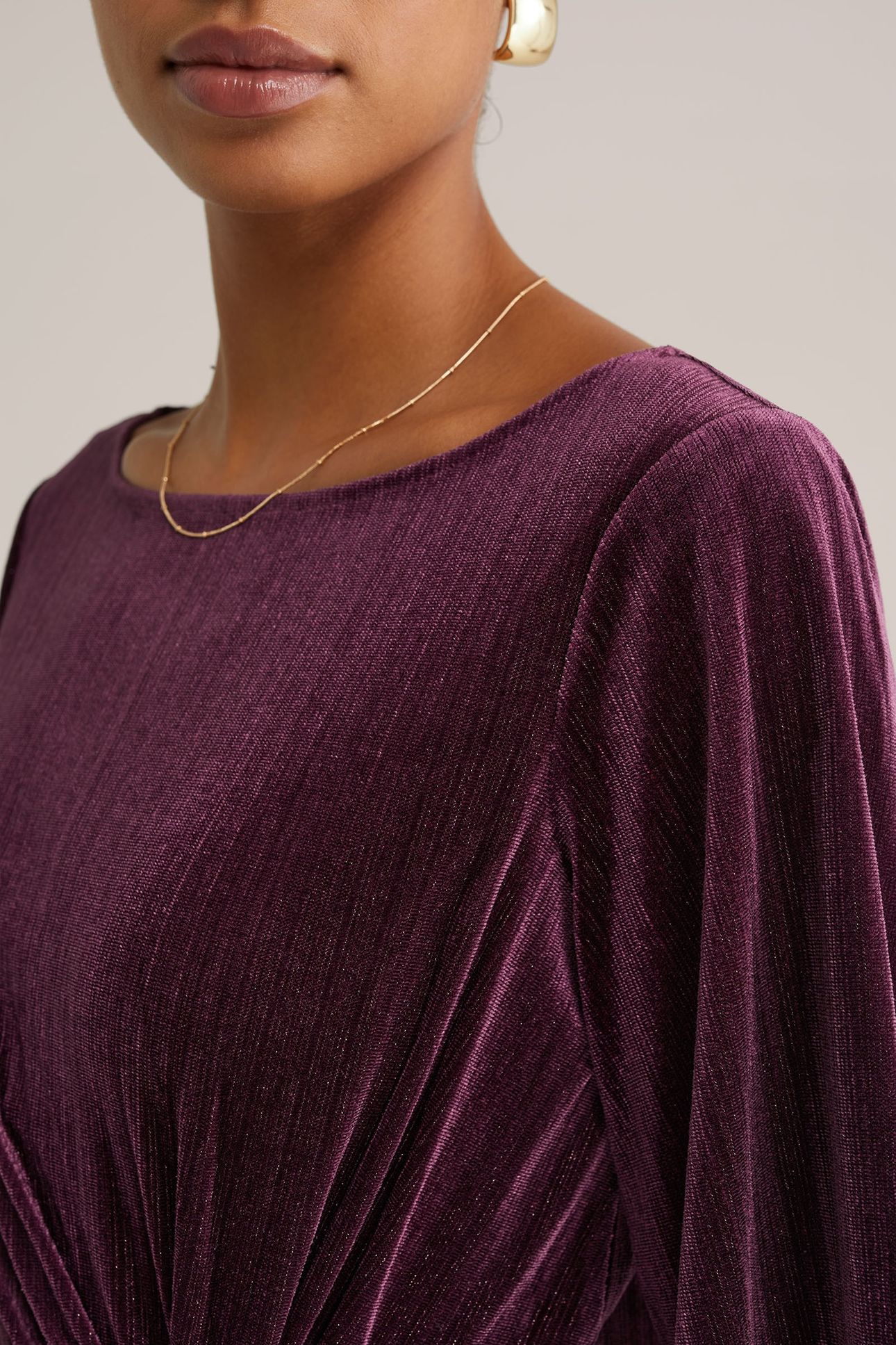 DRESS MID LENGTH AUBERGINE 5