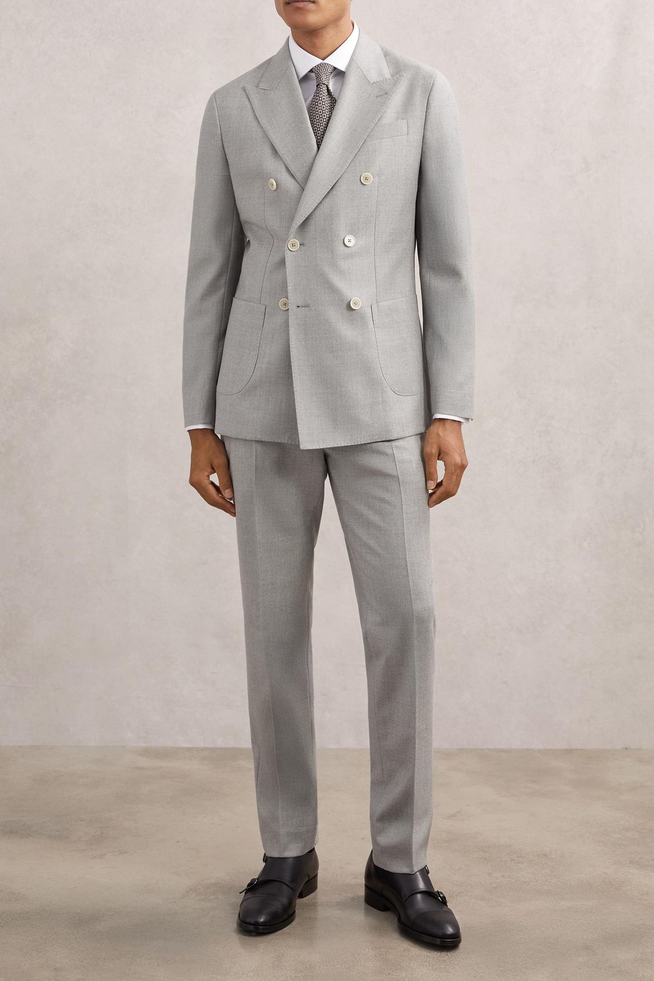 DB PEAK FLANNEL BLAZER SOFT GREY 2