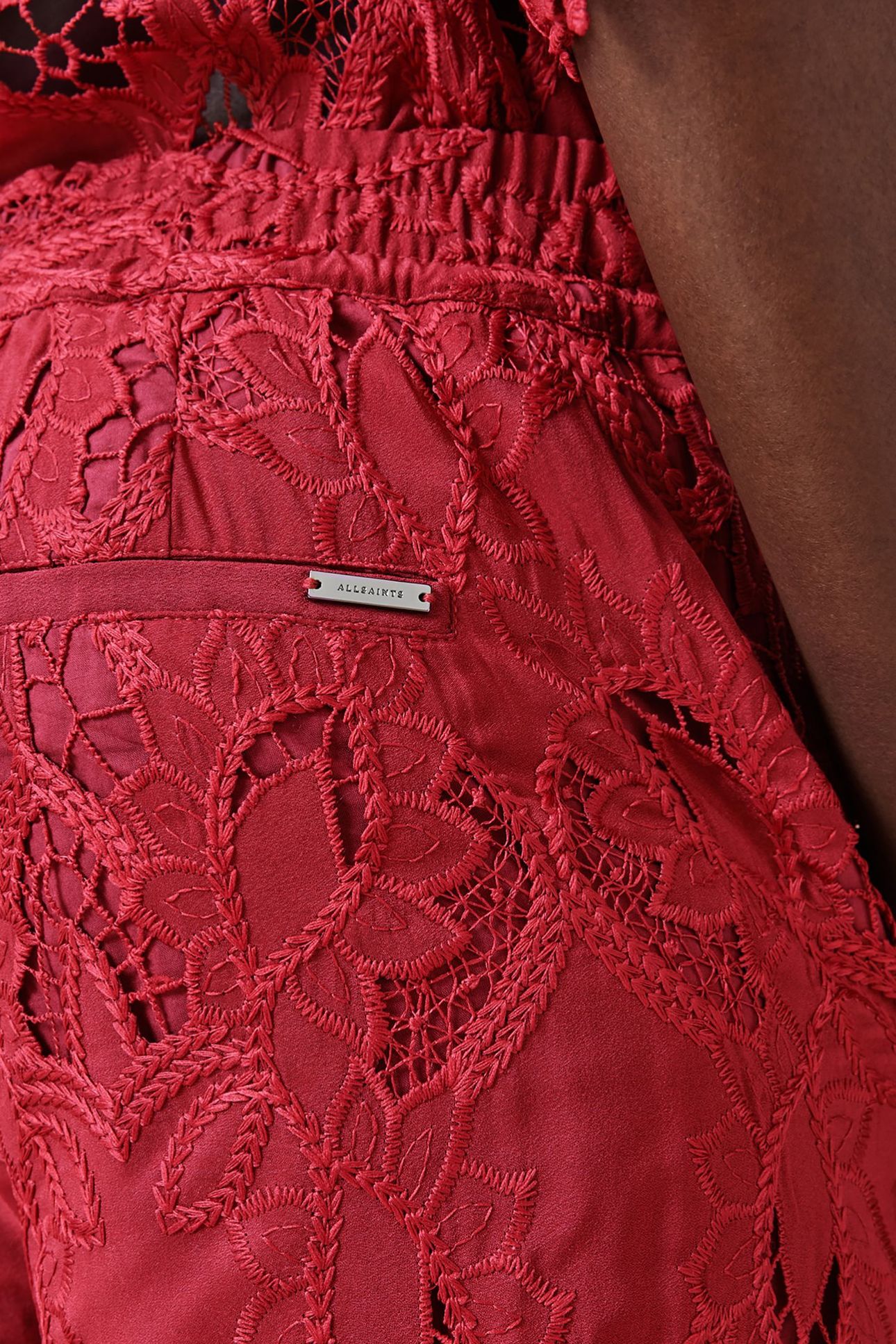 CHARLI EMB TROUSER BURNT BRICK RED 9