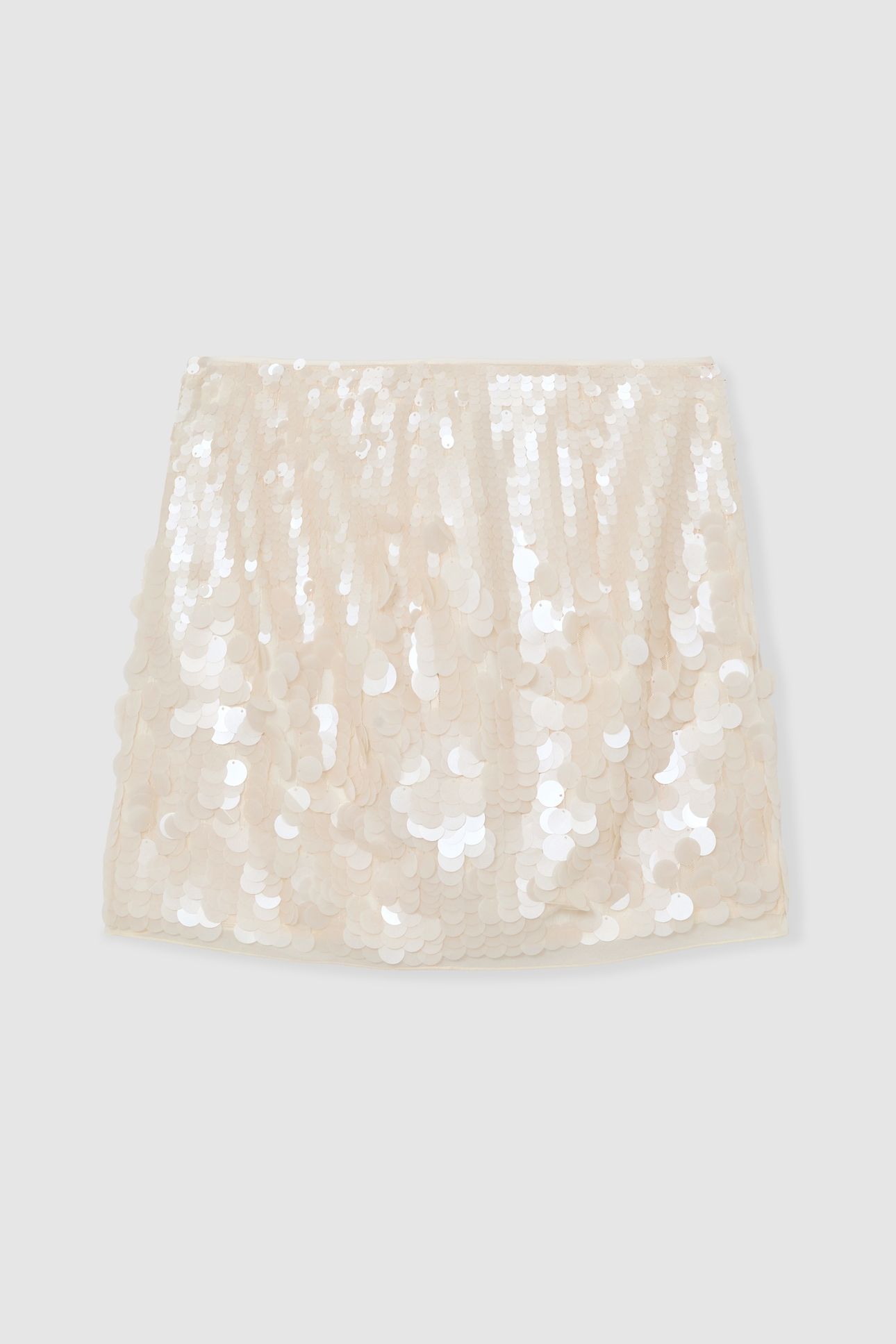 SEQUIN MINI SKIRT CREAM 8