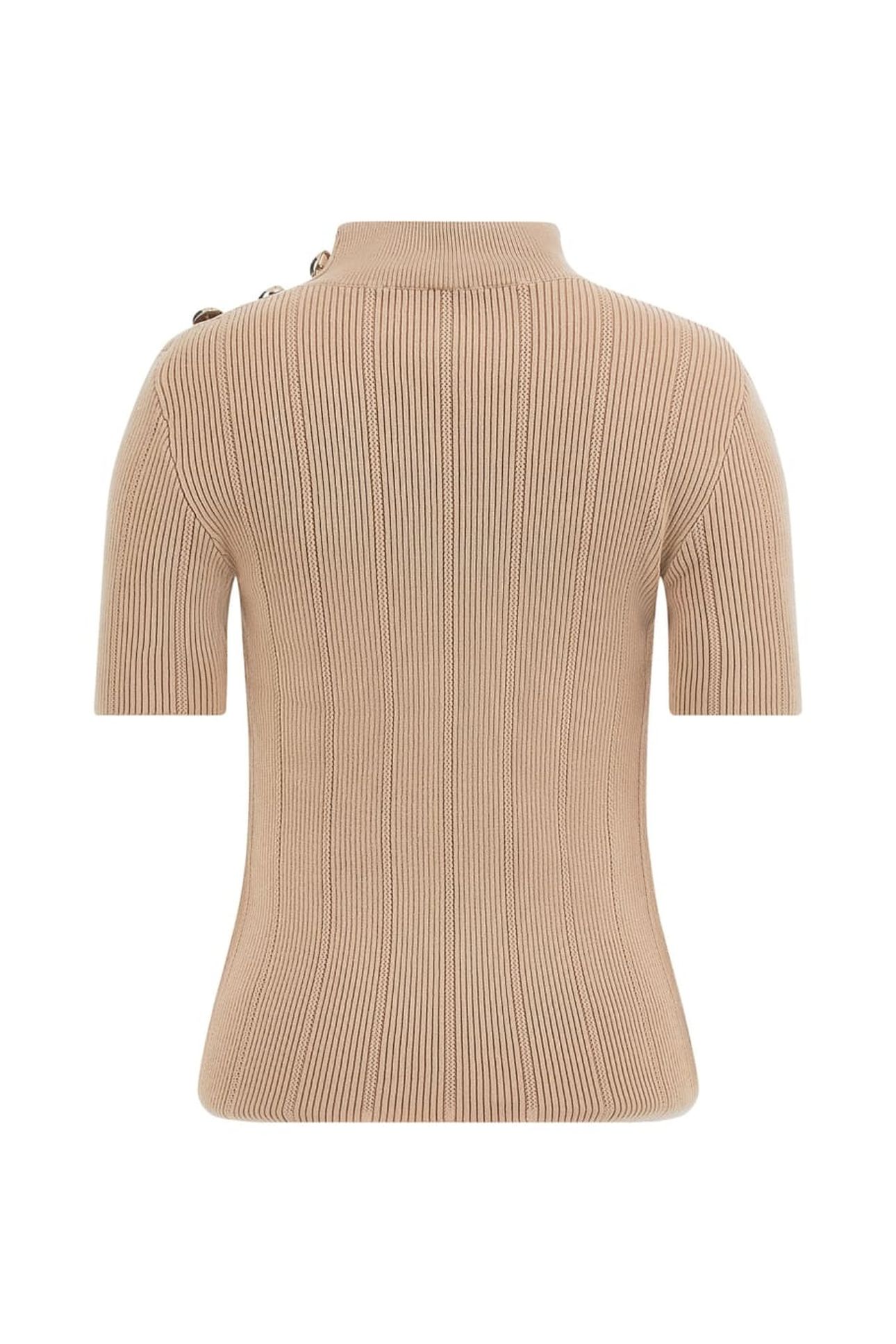MARCIANO BY GUESS GRACE MOCK NECK SS SWEATER FAWN TAUPE 7