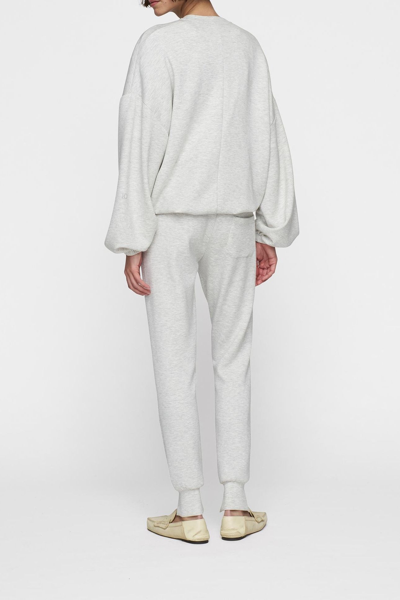 SOFT SCUBA CUFF JOGGER WHITE GREY MELEE 5