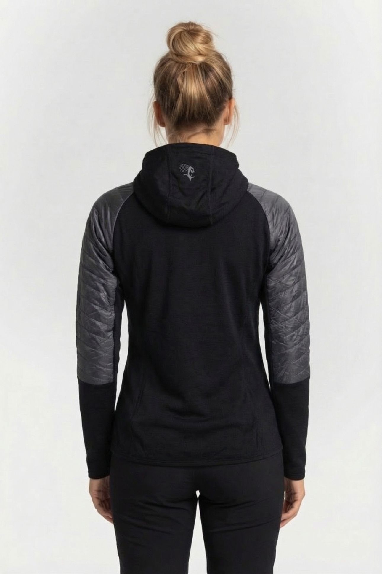 CECILIE LIGHT INSULATED HYBRID JACKET SOLID DARK GREY/BLACK 2
