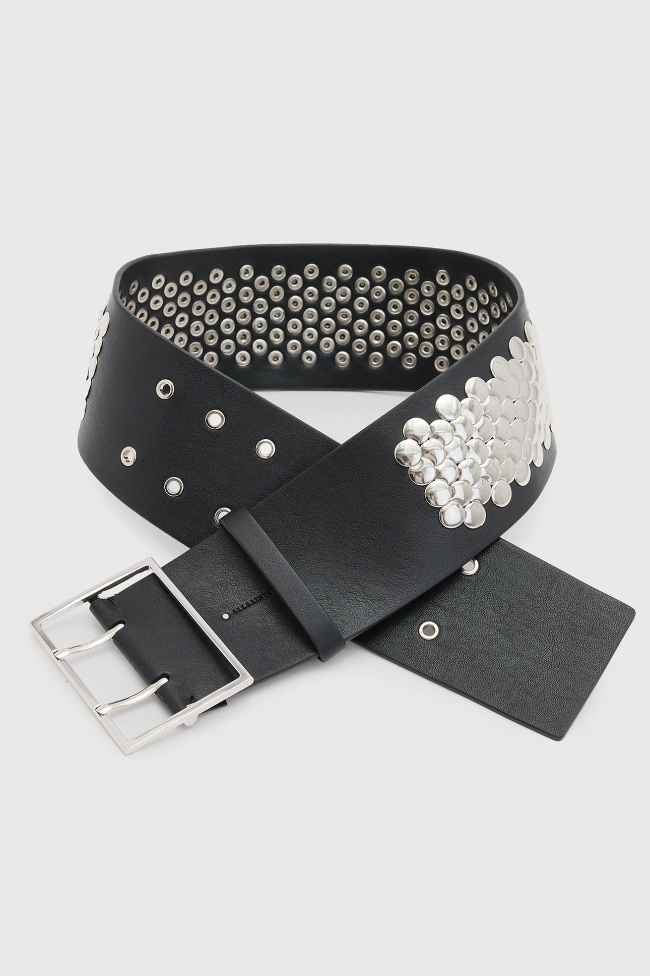MEREDITH WIDE BELT BLACK/SHINY NICKEL 3