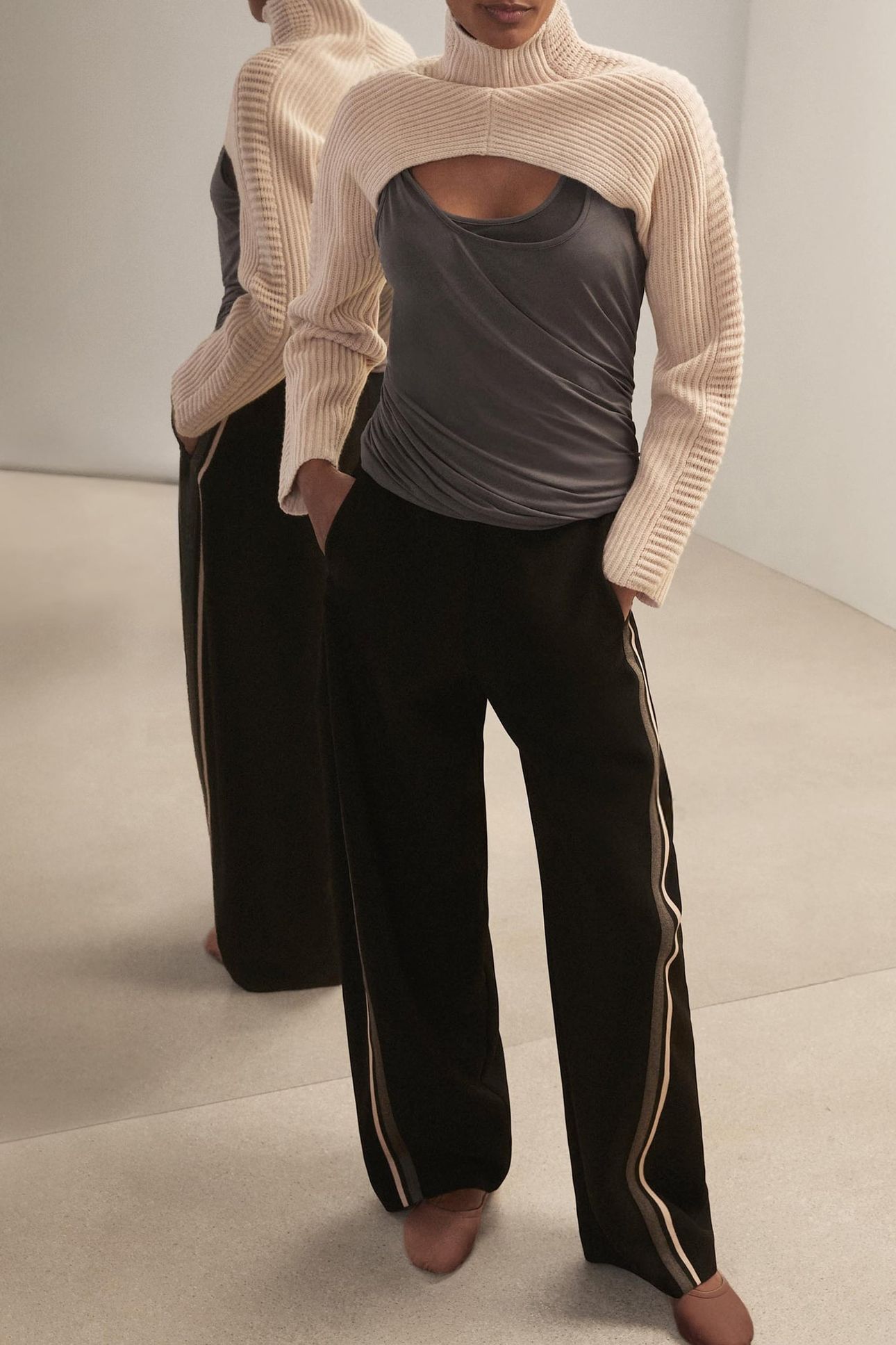 CROPPED TEXTURE JUMPER BLUSH PINK 1