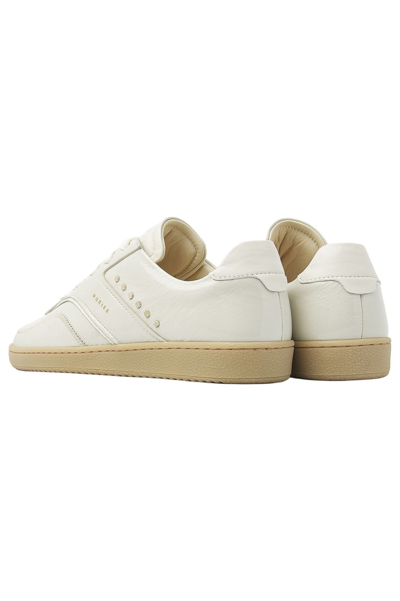 RAY OWEN STUDS (L) BEIGE PATENT 3