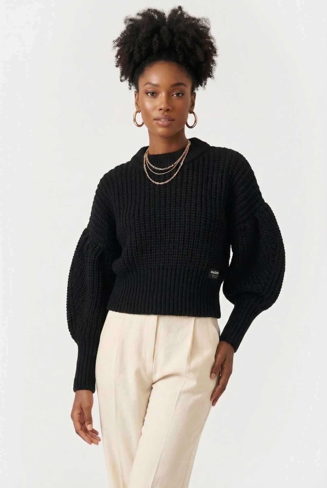 MICHELLE FLAT KNIT DEEP BLACK 1