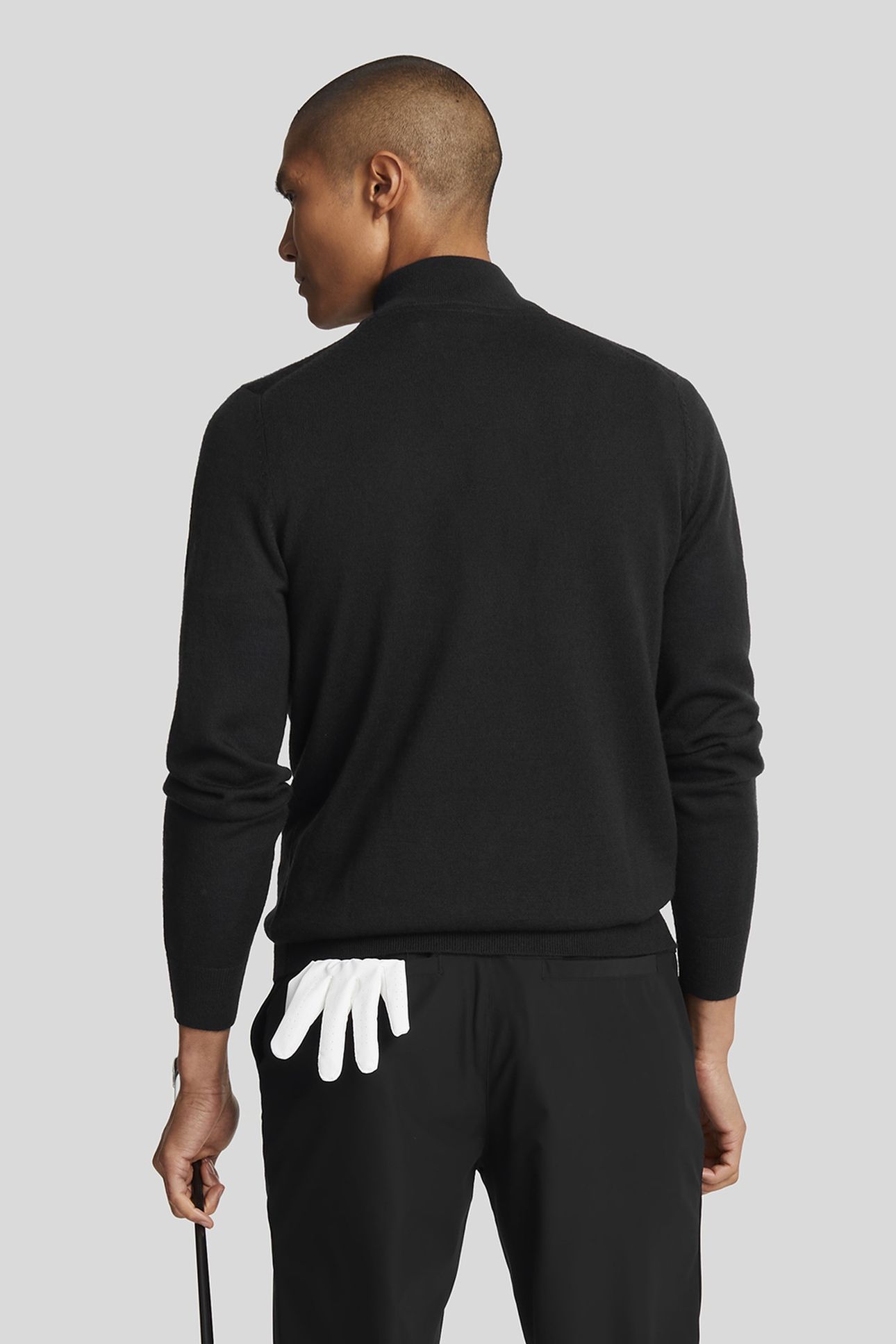 GOLF QUARTER ZIP MERINO JUMPER JET BLACK 3