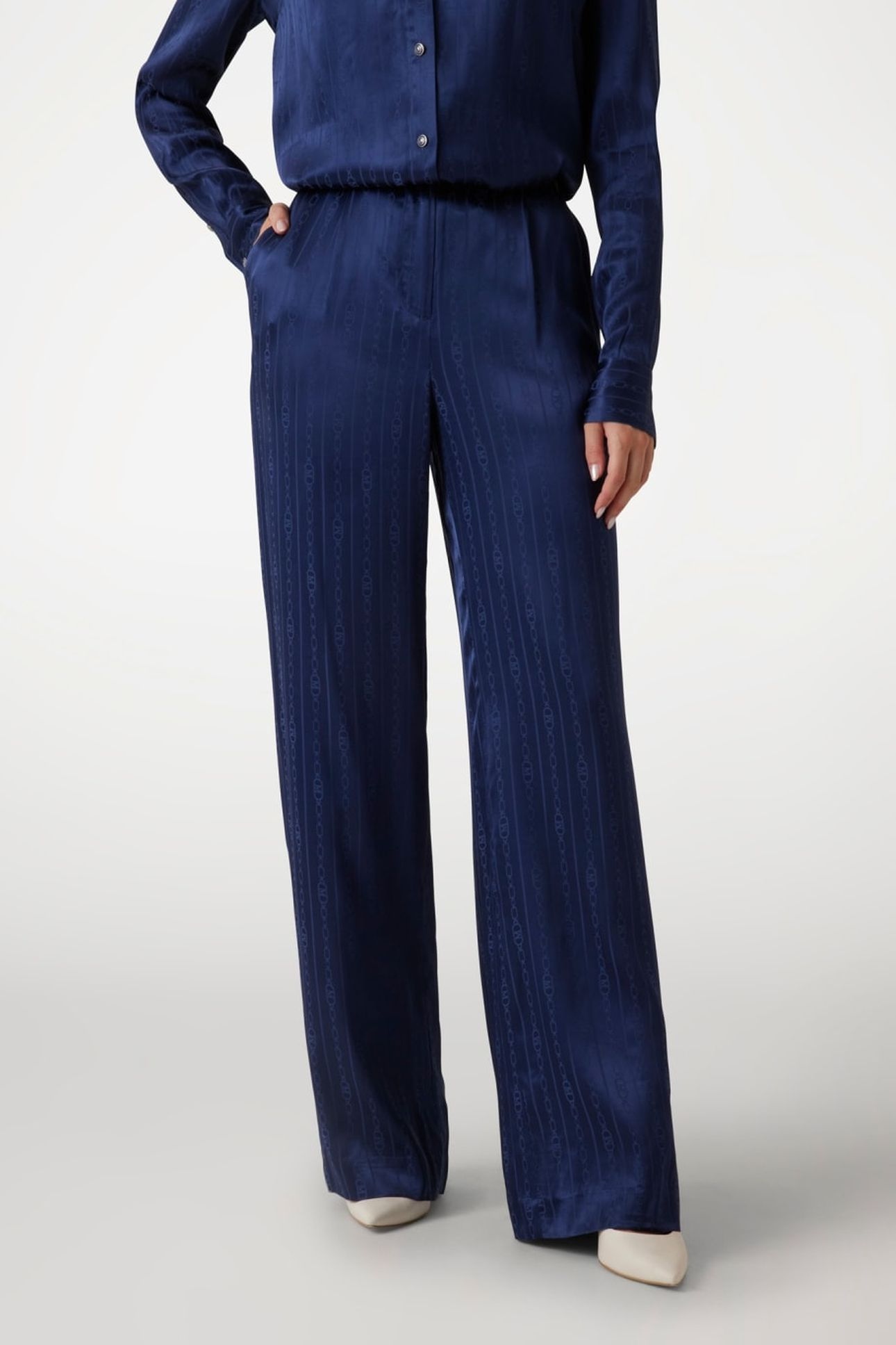MARCIANO BY GUESS STELLA STRAIGHT PANT NAVY MONOGRAM 1