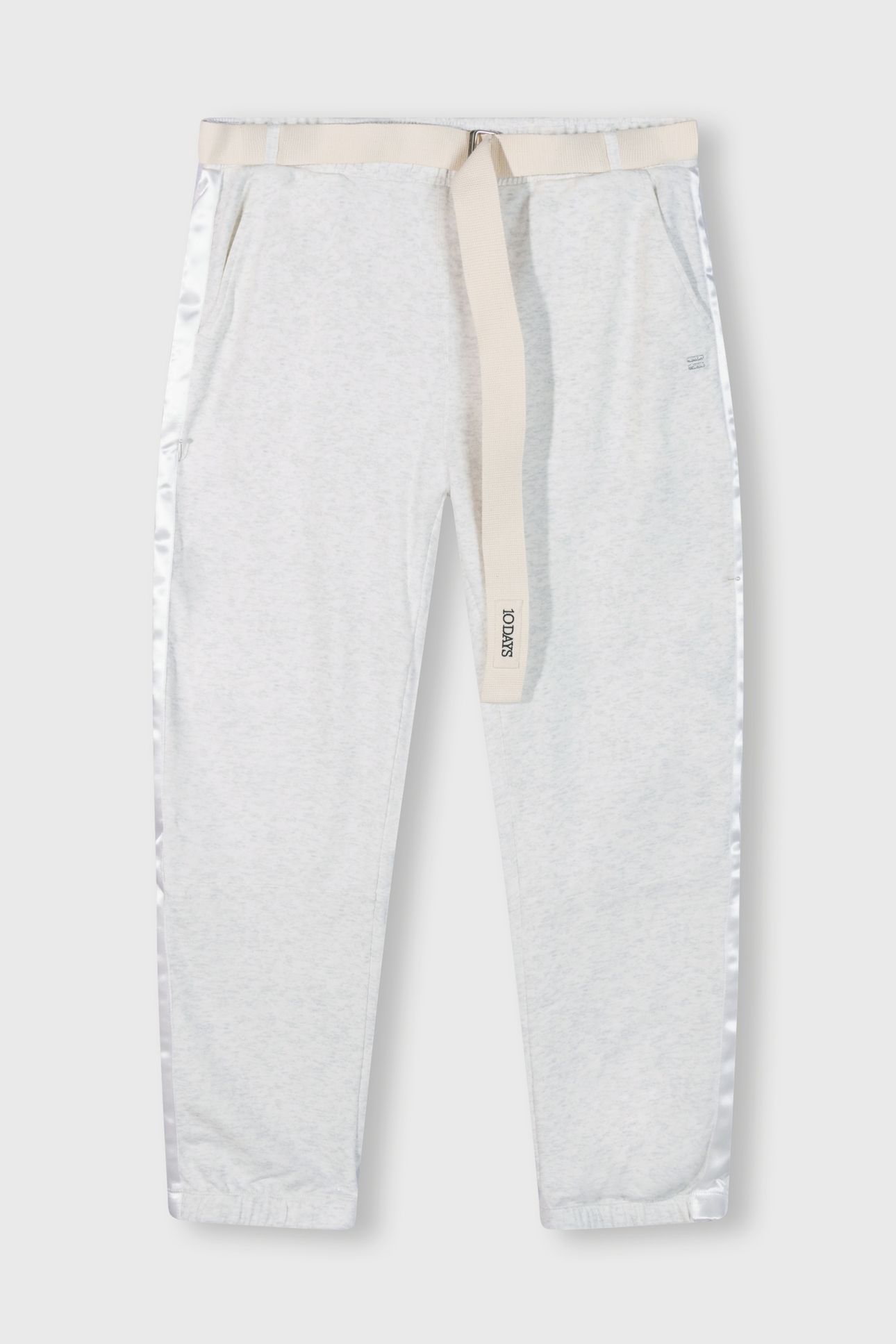 BELTED CROPPED JOGGER WHITE MELEE 1