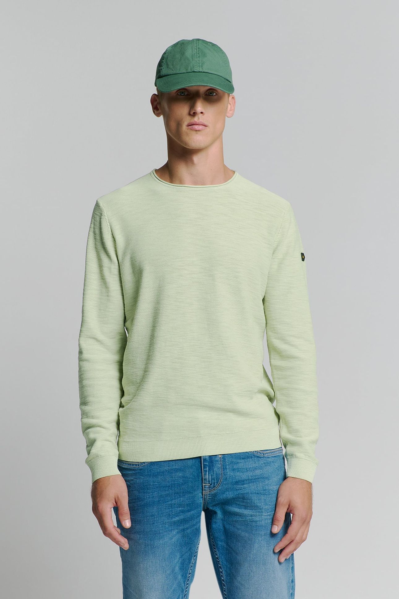 PULLOVER CREWNECK GARMENT DYED + STONE WASHED MINT 1