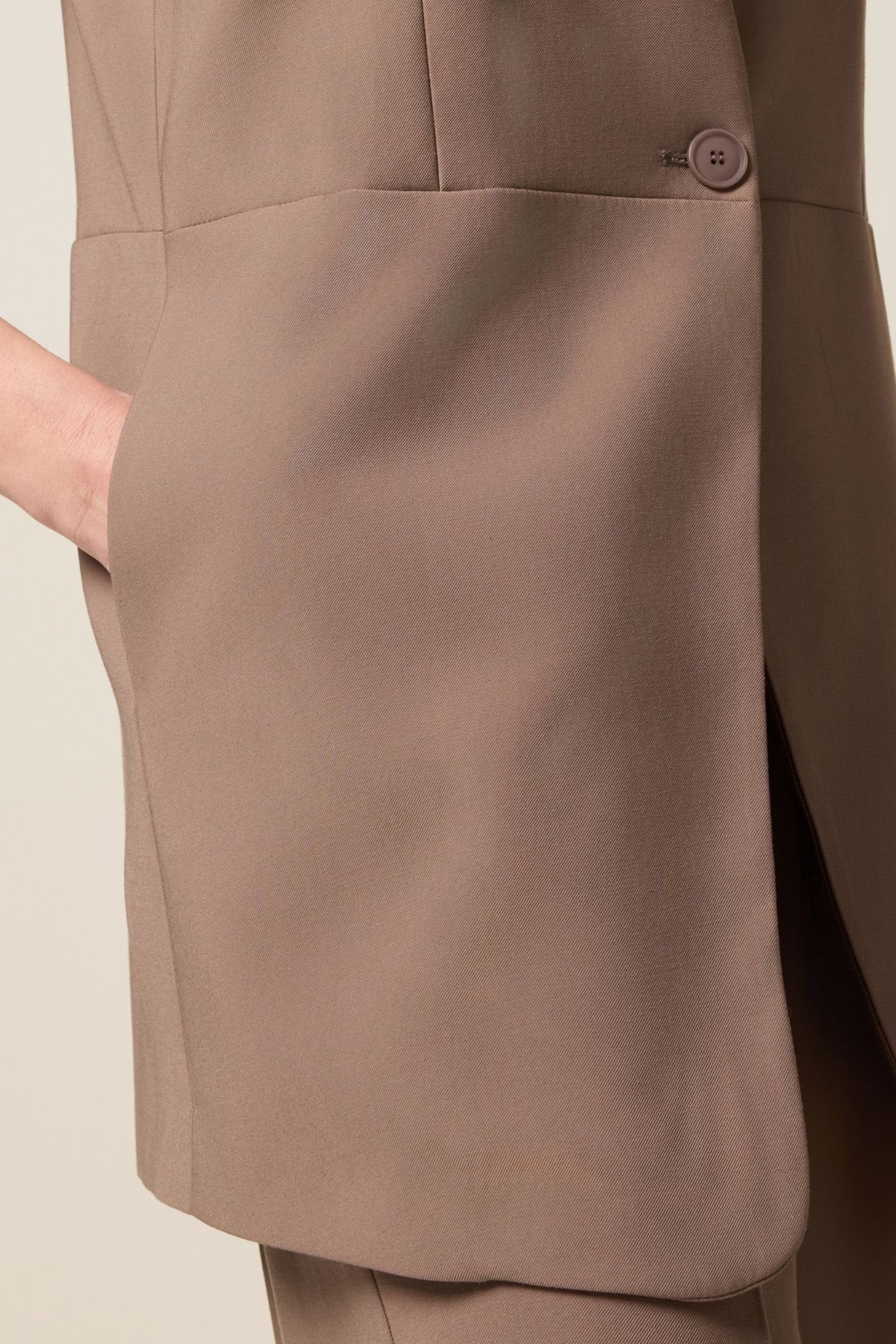 VEST IN VISCOSE BLEND FABRIC BROWN 5