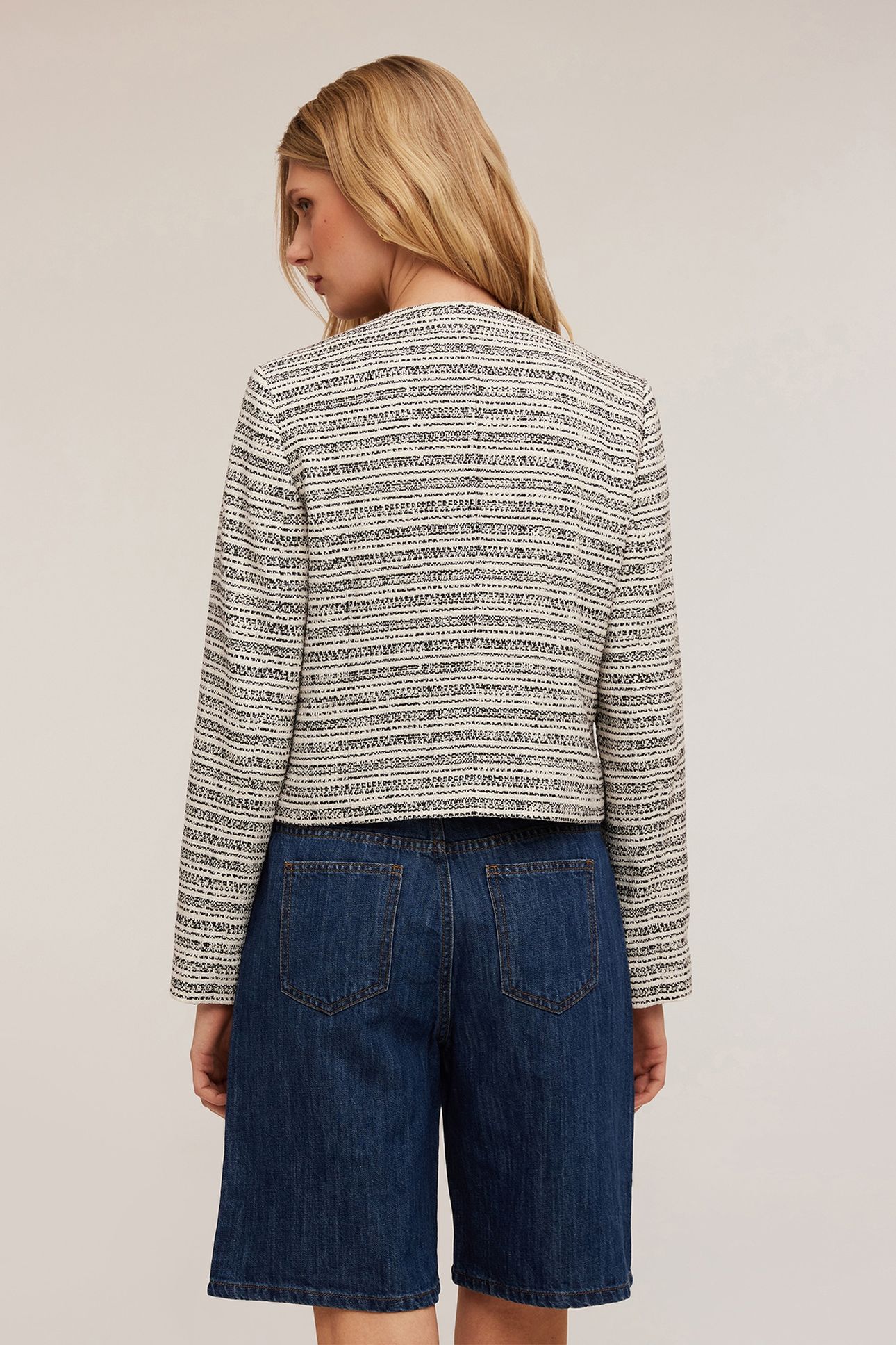 TWEED JACKET WITH POCKETS BLACK 2