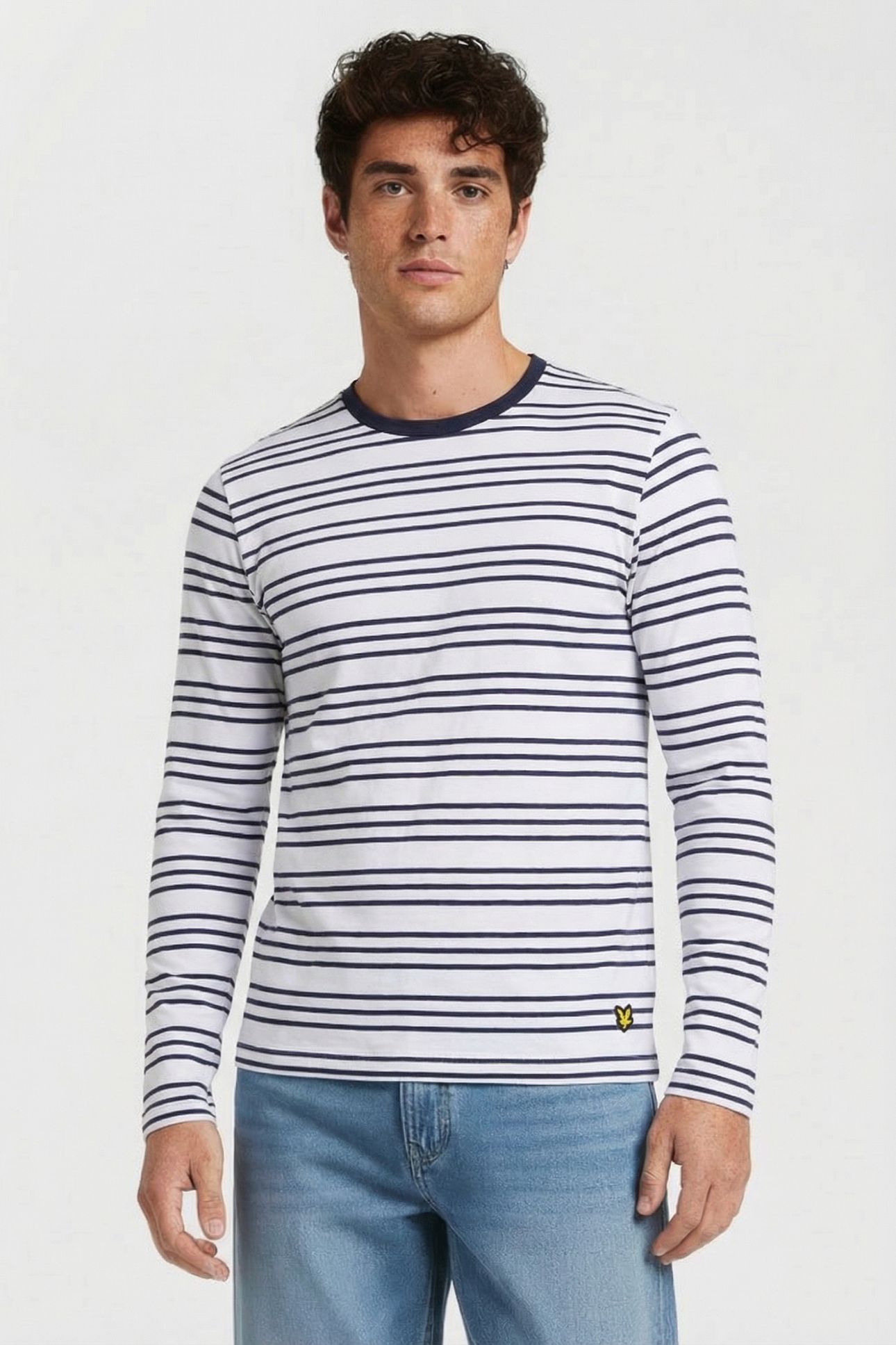 2 PACK STRIPED LONG SLEEVE T-SHIRT WHITE STRIPE/NAVY 1