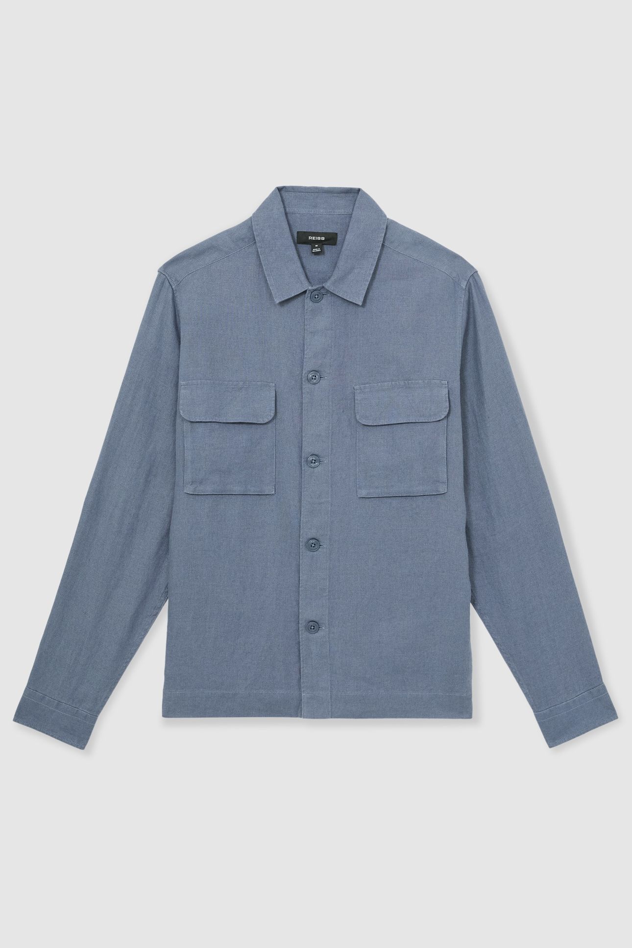 LS LINEN TWIN POCKET OVERSHIRT AIRFORCE BLUE 3
