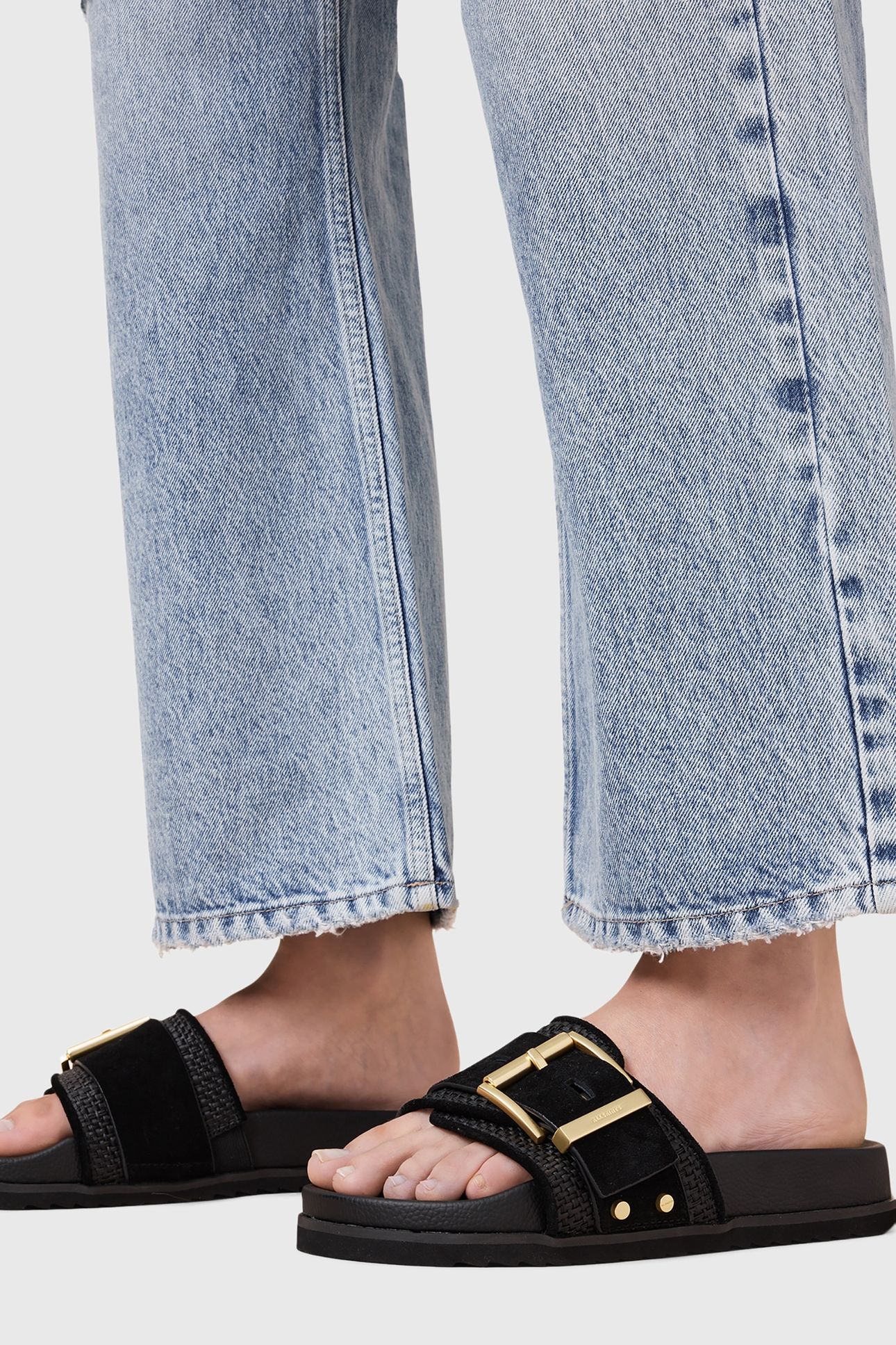 ELLIE RAFFIA SLIDER BLACK 5