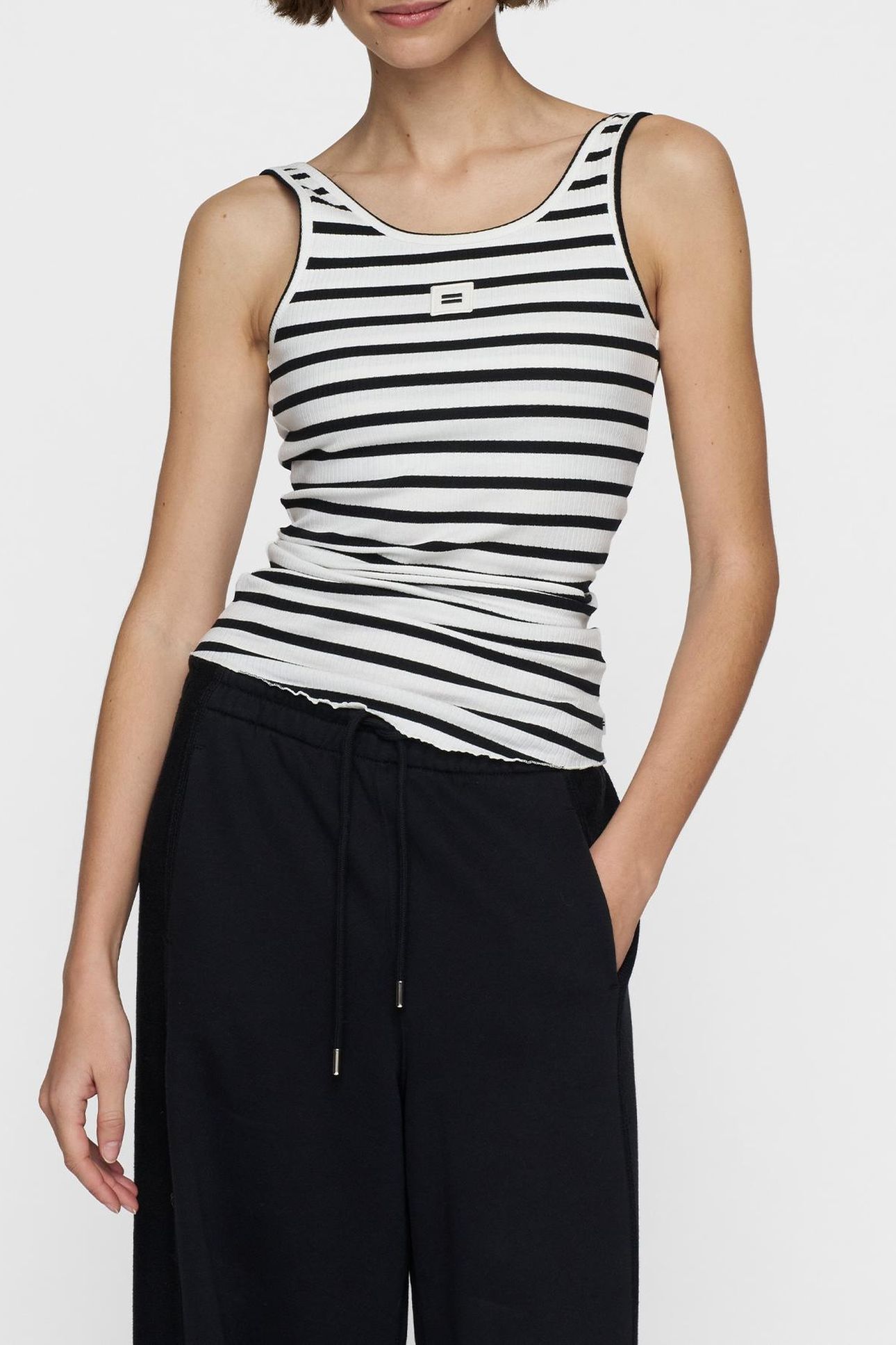 BALLET TOP BACK SCOOP STRIPES ECRU/BLACK 3