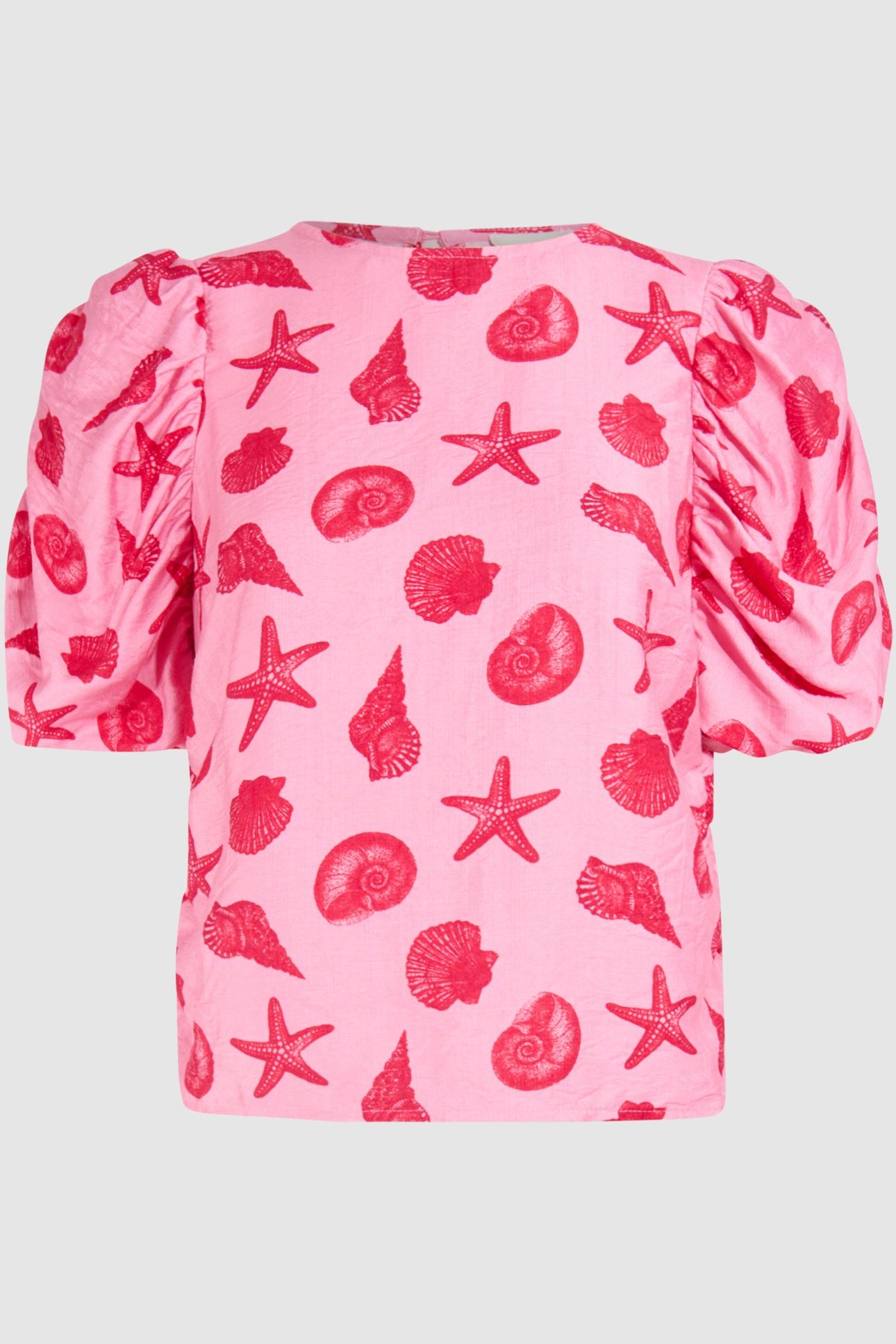 LA-SBSHELL PUFFY SLEEVE TOP PINK 4