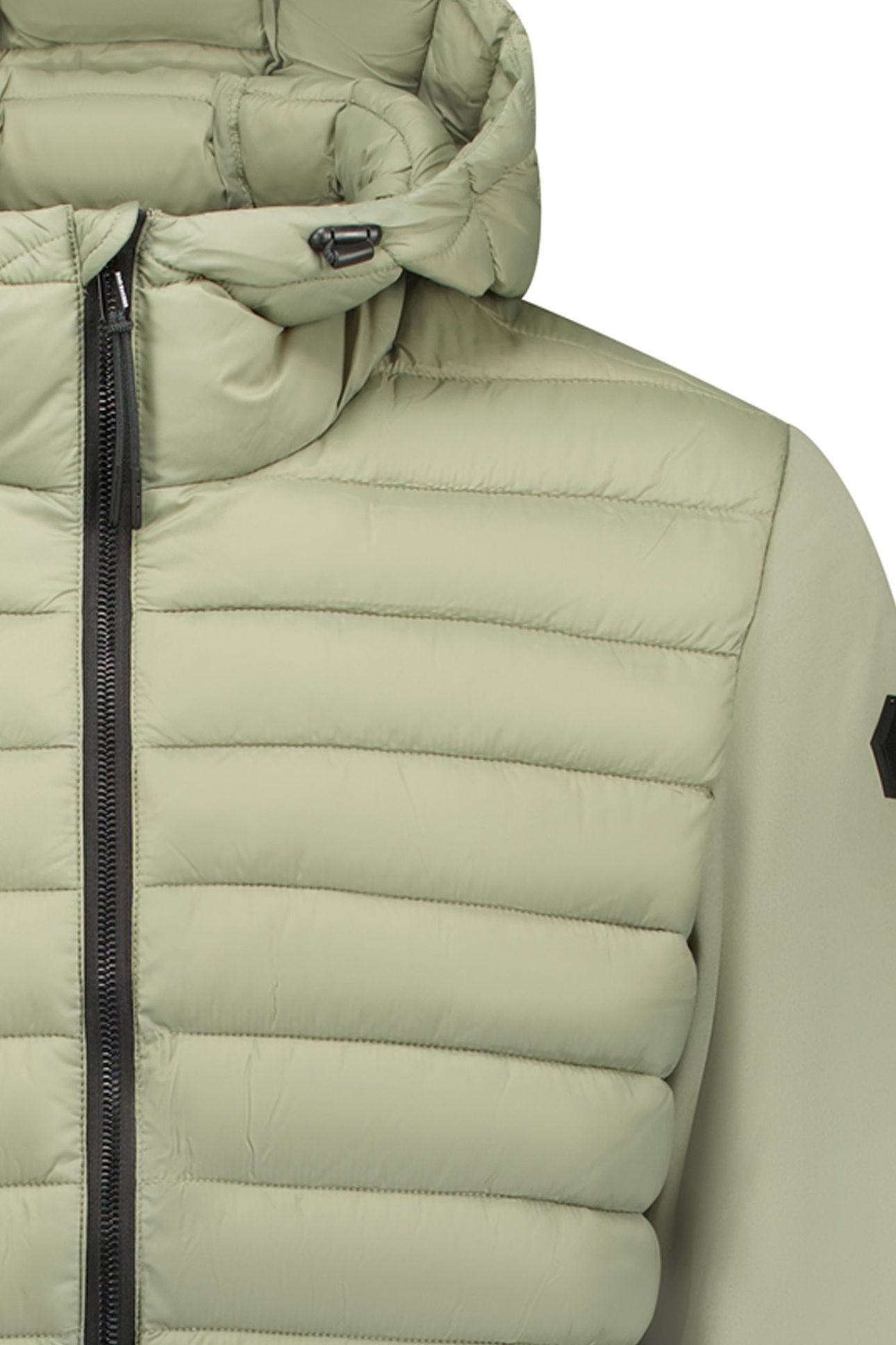 JACKET HOODED PADDED MIX WITH SWEAT LIGHT ARMY 3