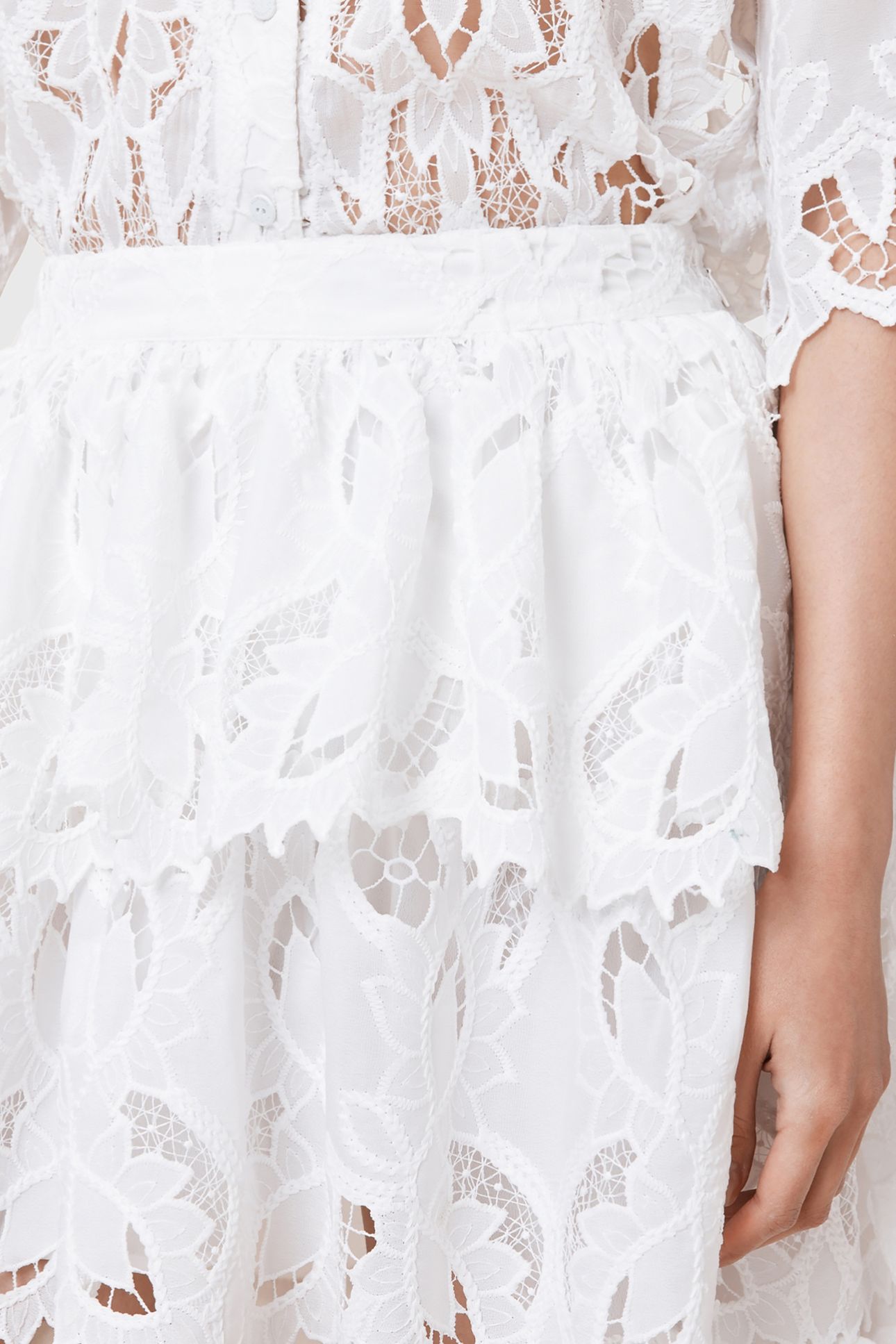 CAVARLY EMB SKIRT SNOW WHITE 7