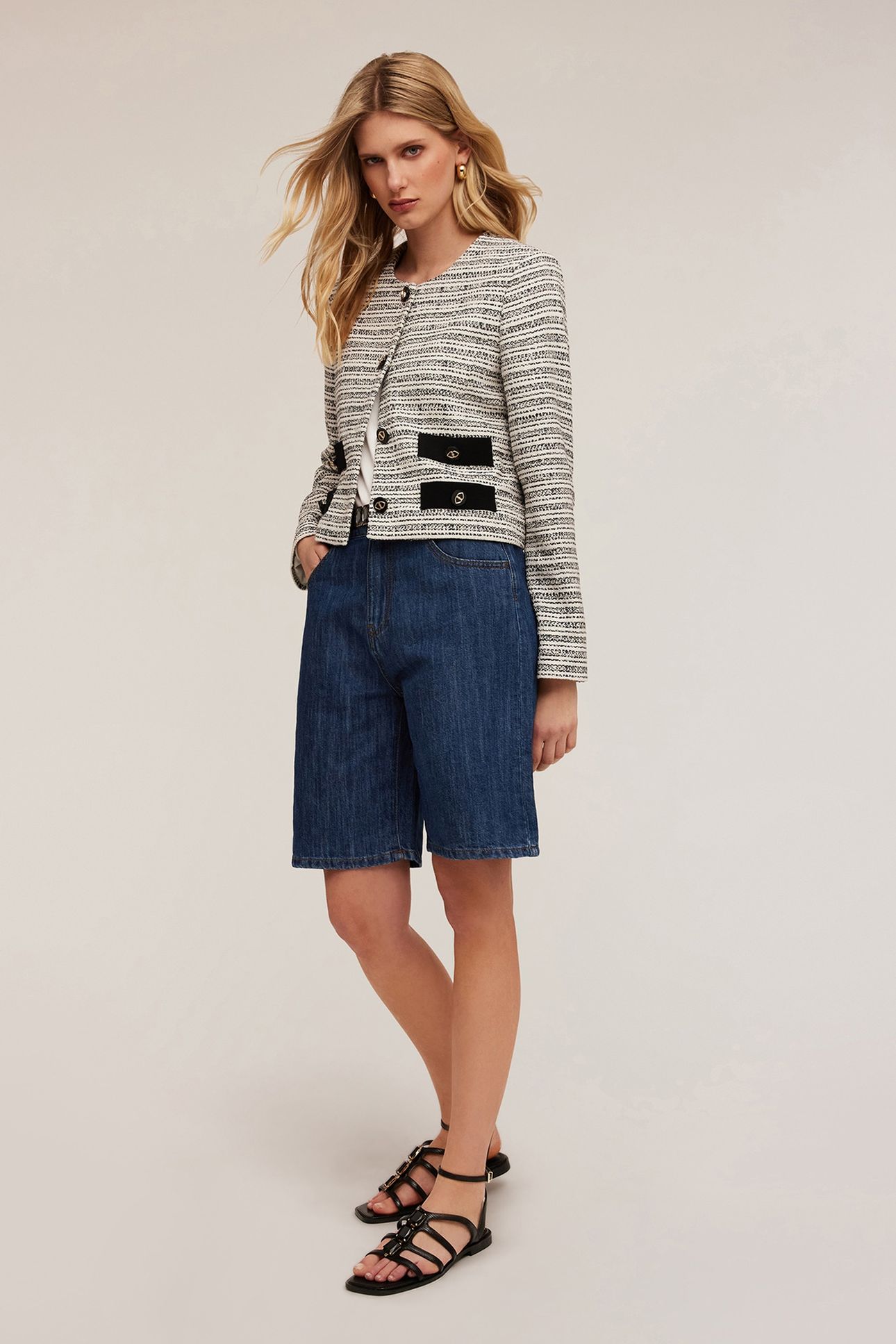 TWEED JACKET WITH POCKETS BLACK 3